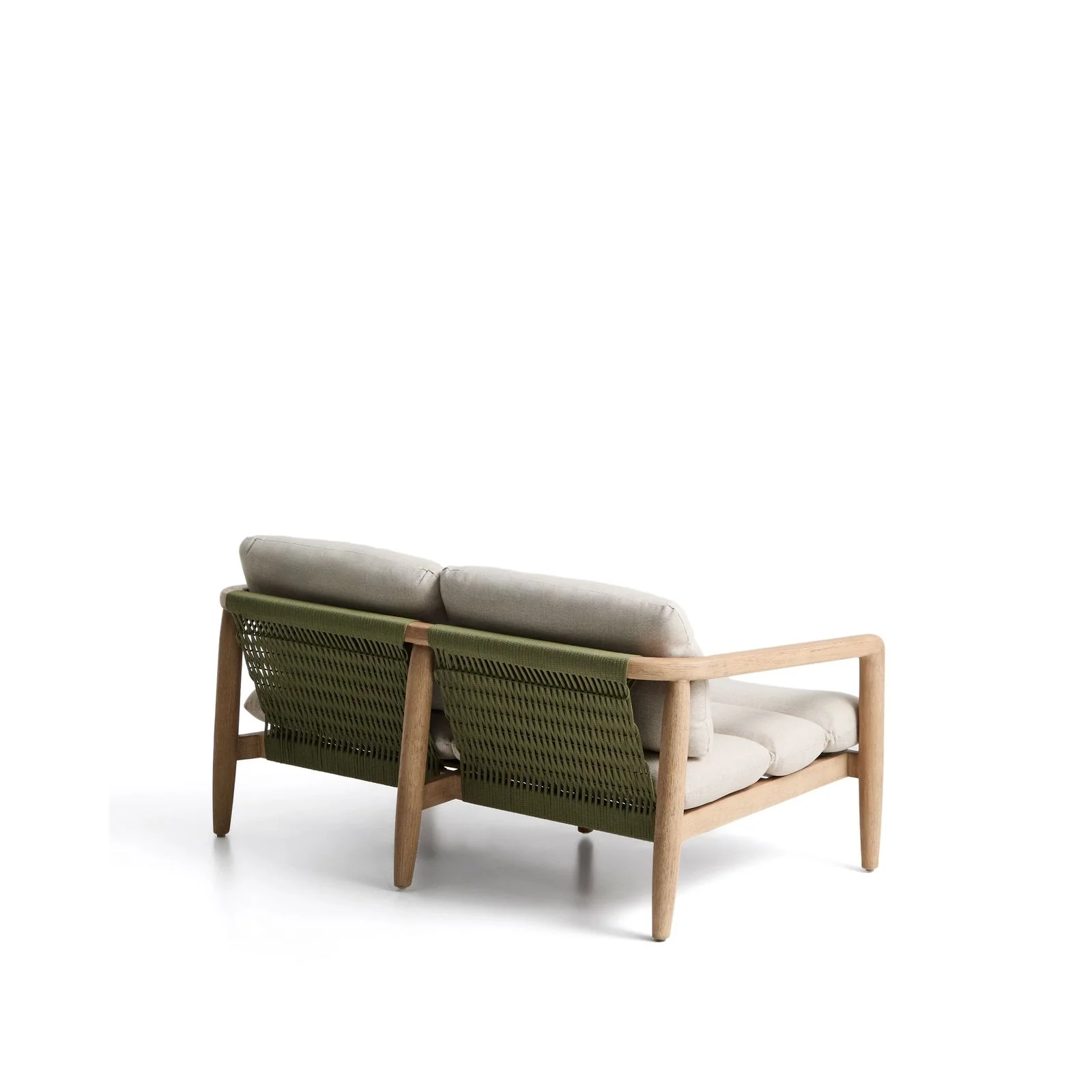 Sofa Menfi aus massivem Akazienholz und grünem Seil, 136 cm - Image 8