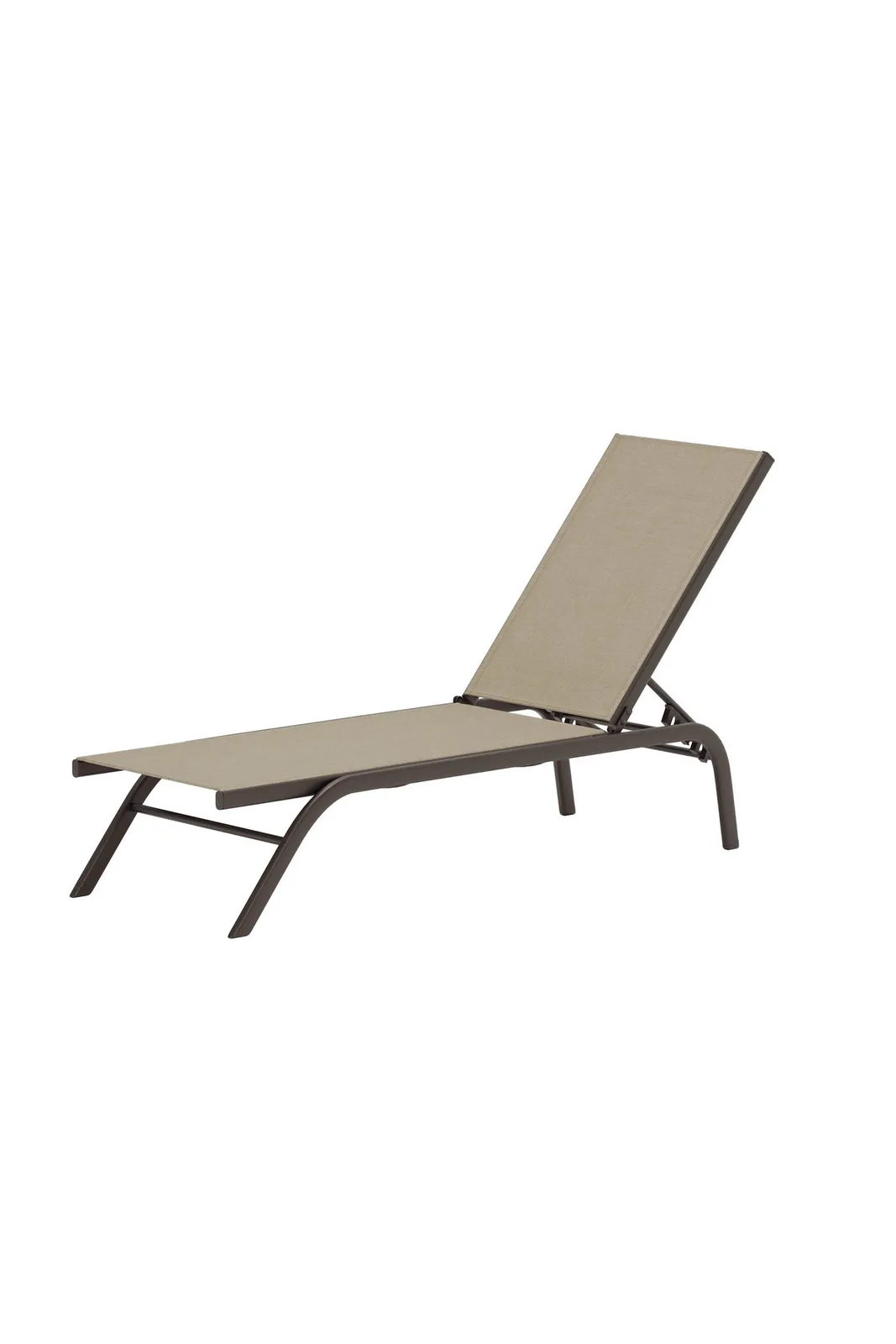 Sonnenliege Kastos aus Stahl und Textilene in Beige/Braun, 190×58x94 cm