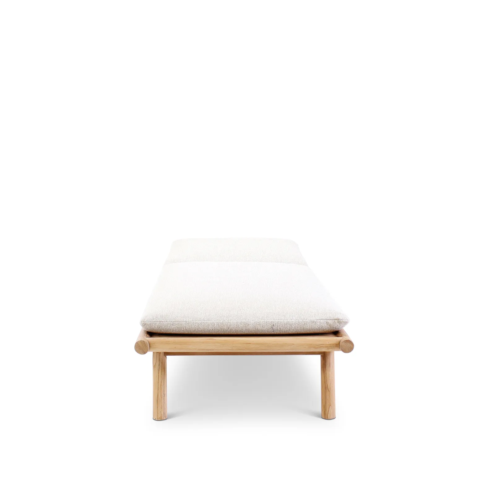 Sonnenliege Kuro aus Teakholz mit cremefarbenen Kissen aus Outdoor-Stoff, 212x75x30 cm - Image 7