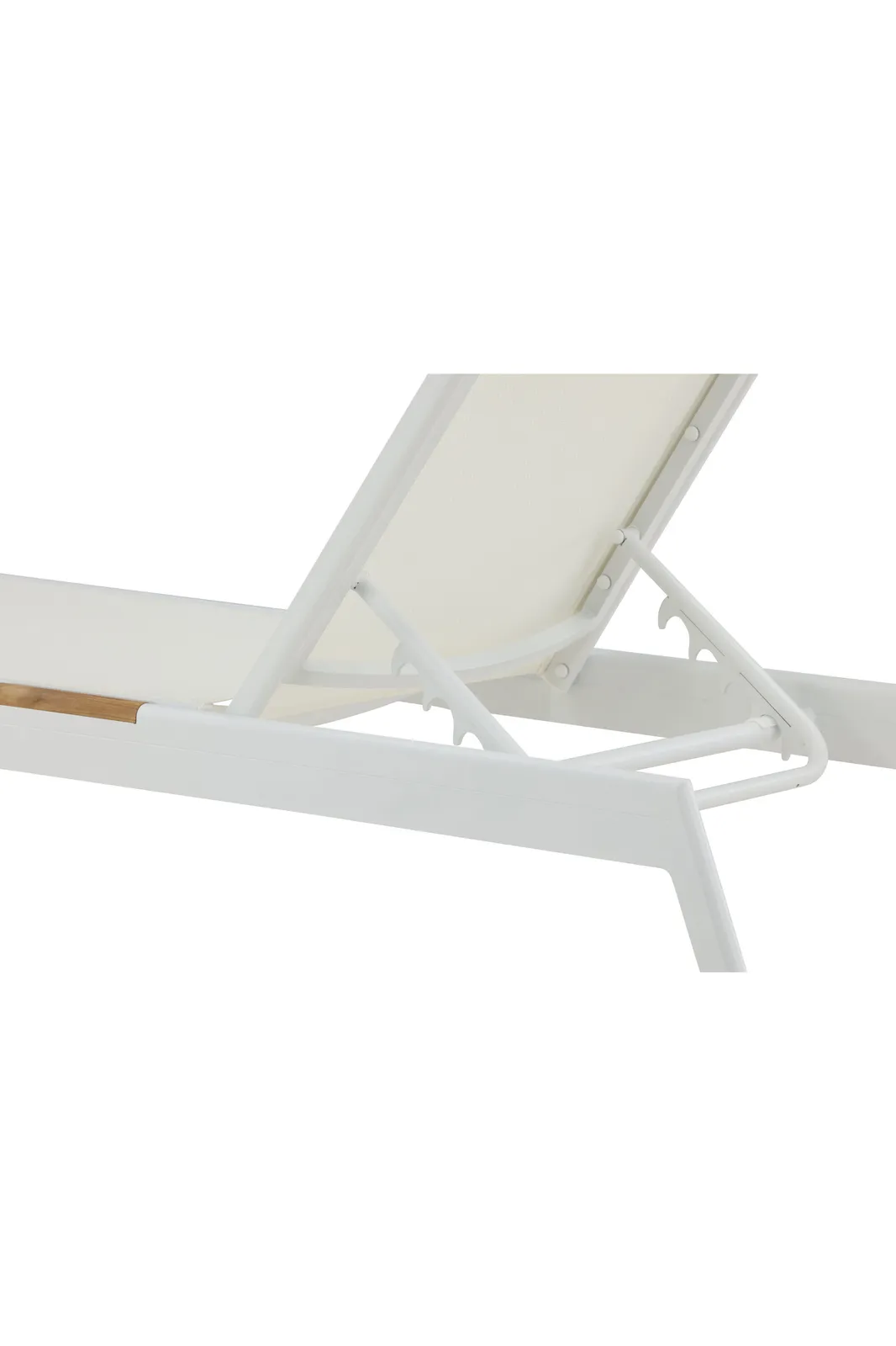 Sonnenliege Mexico aus Aluminium und Teak in Weiss, 2er Set - Image 12