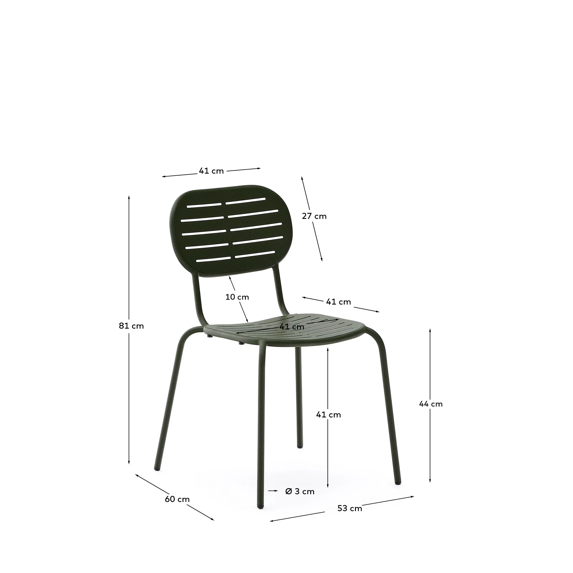 Stapelbarer Outdoor-Stuhl Brai aus verzinktem Stahl in Grün - Image 5