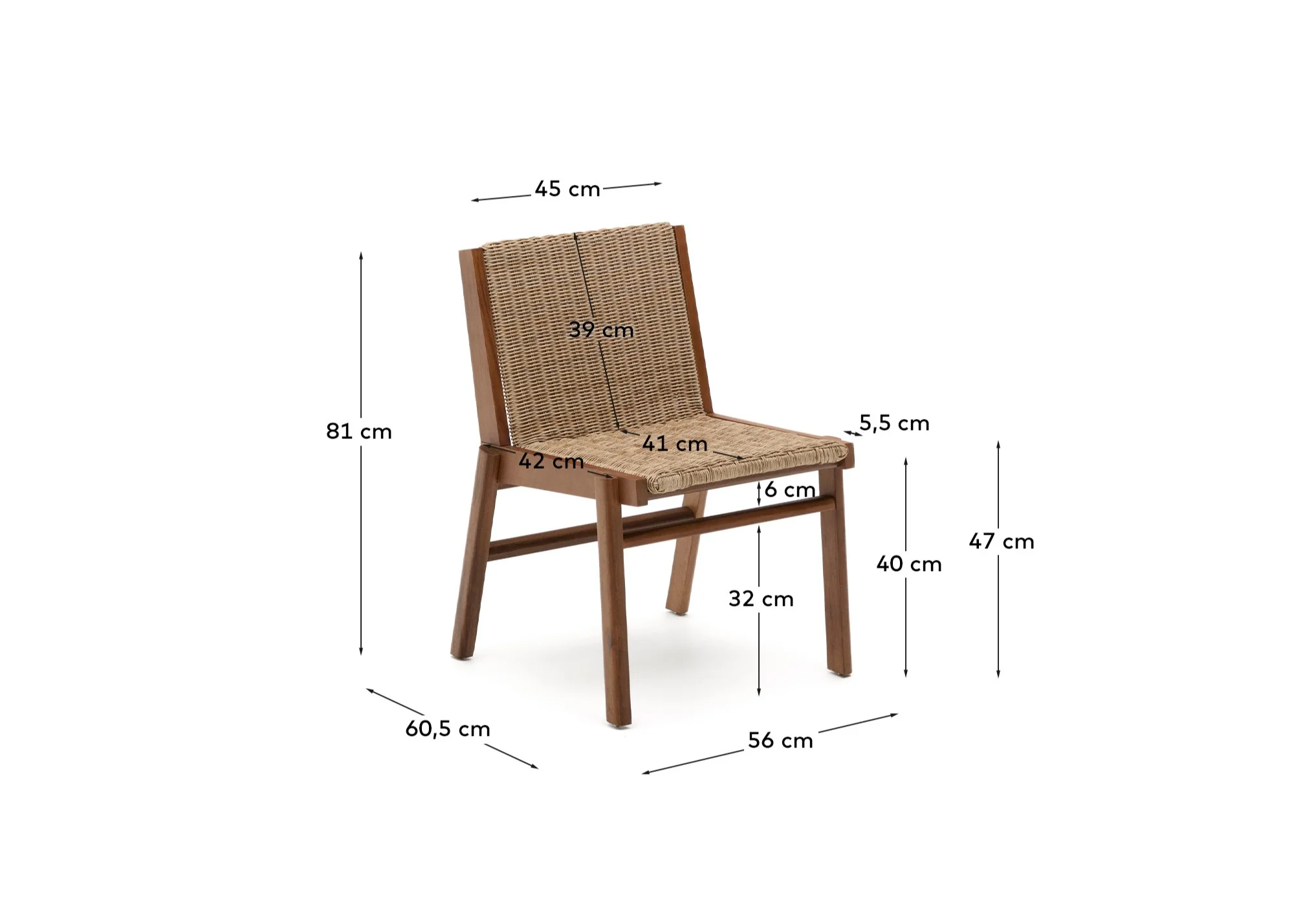 Stuhl Itani aus massivem Teakholz und synthetischem Rattan FSC 100% - Image 5