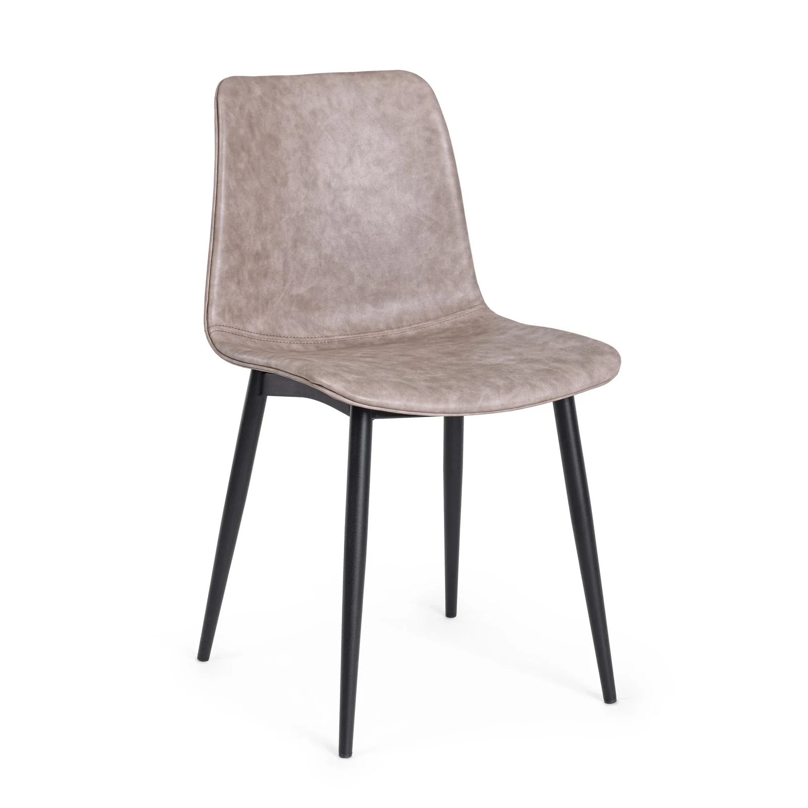 Essstuhl Kyra PU Vintage Beige Gestell Schwarz