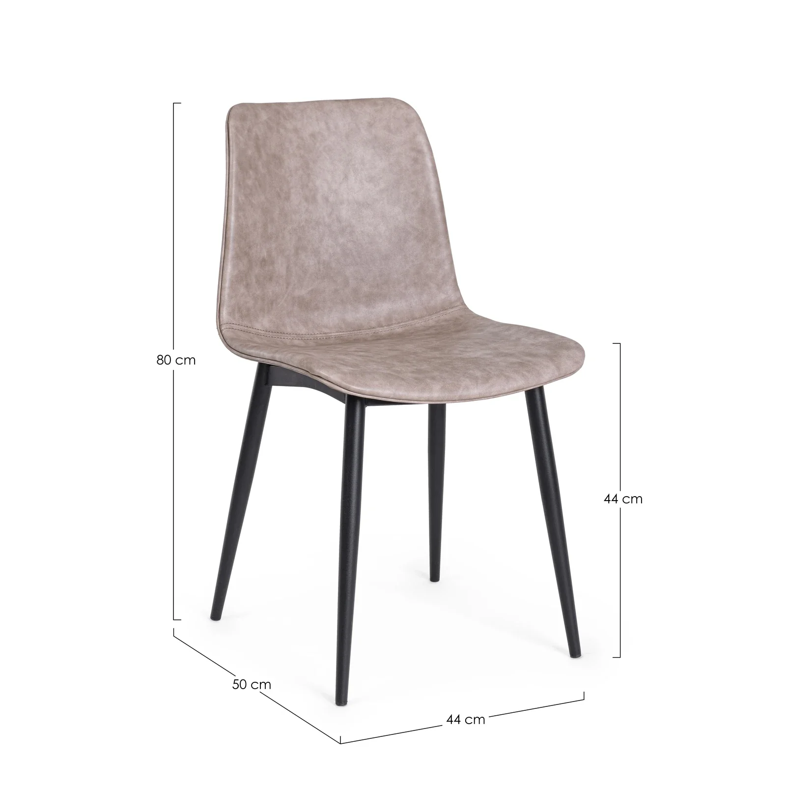 Essstuhl Kyra PU Vintage Beige Gestell Schwarz - Image 5
