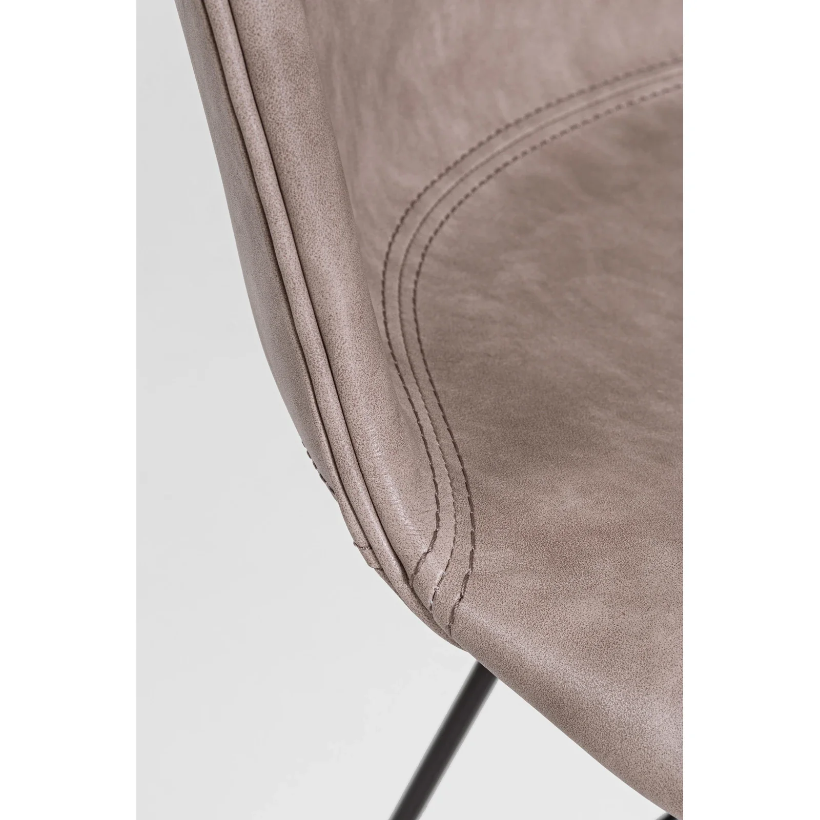 Essstuhl Loft PU Vintage Beige Gestell Schwarz - Image 3
