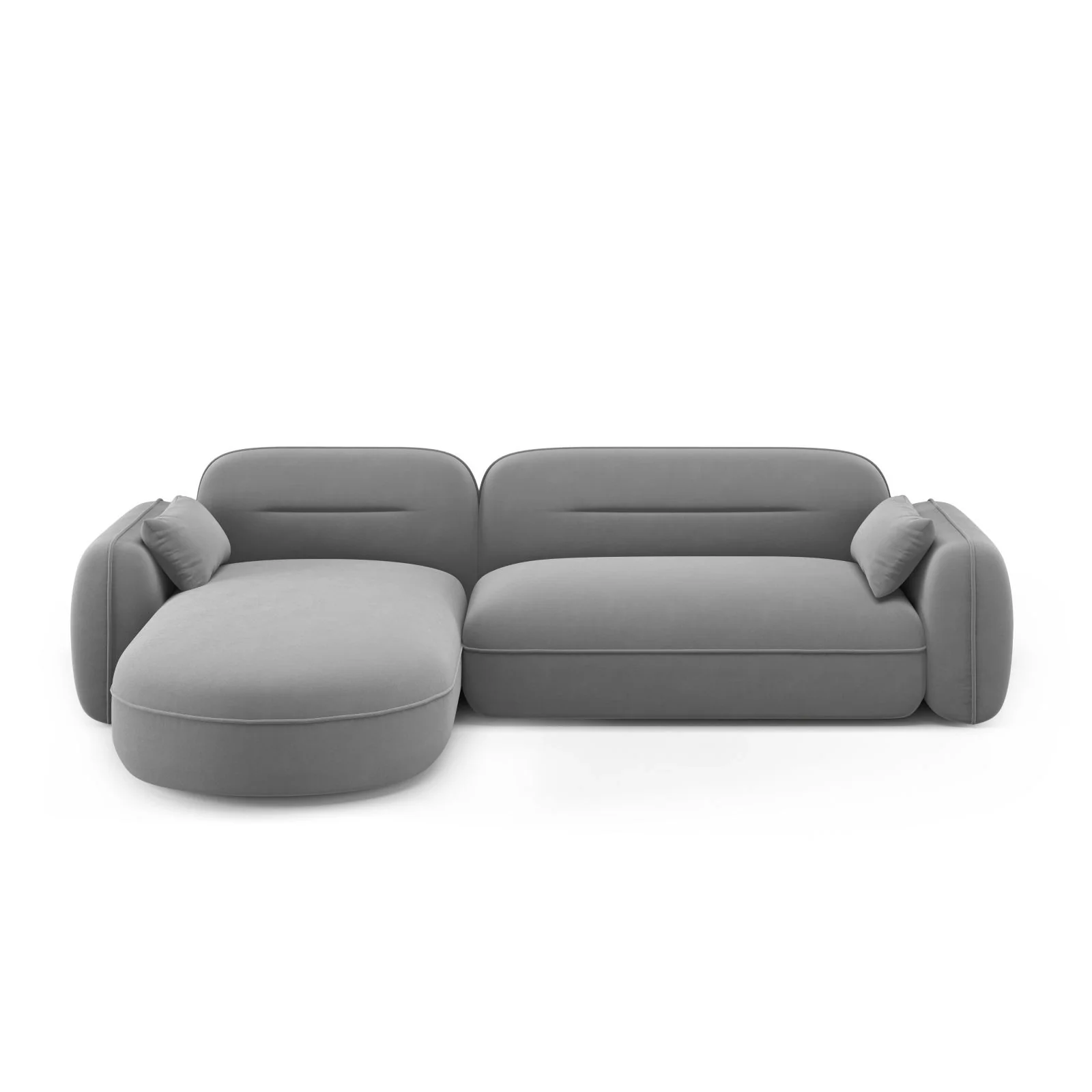 Sydney 4-Sitzer Ecksofa, Linke Seite, aus Samt, 275x165x70 cm