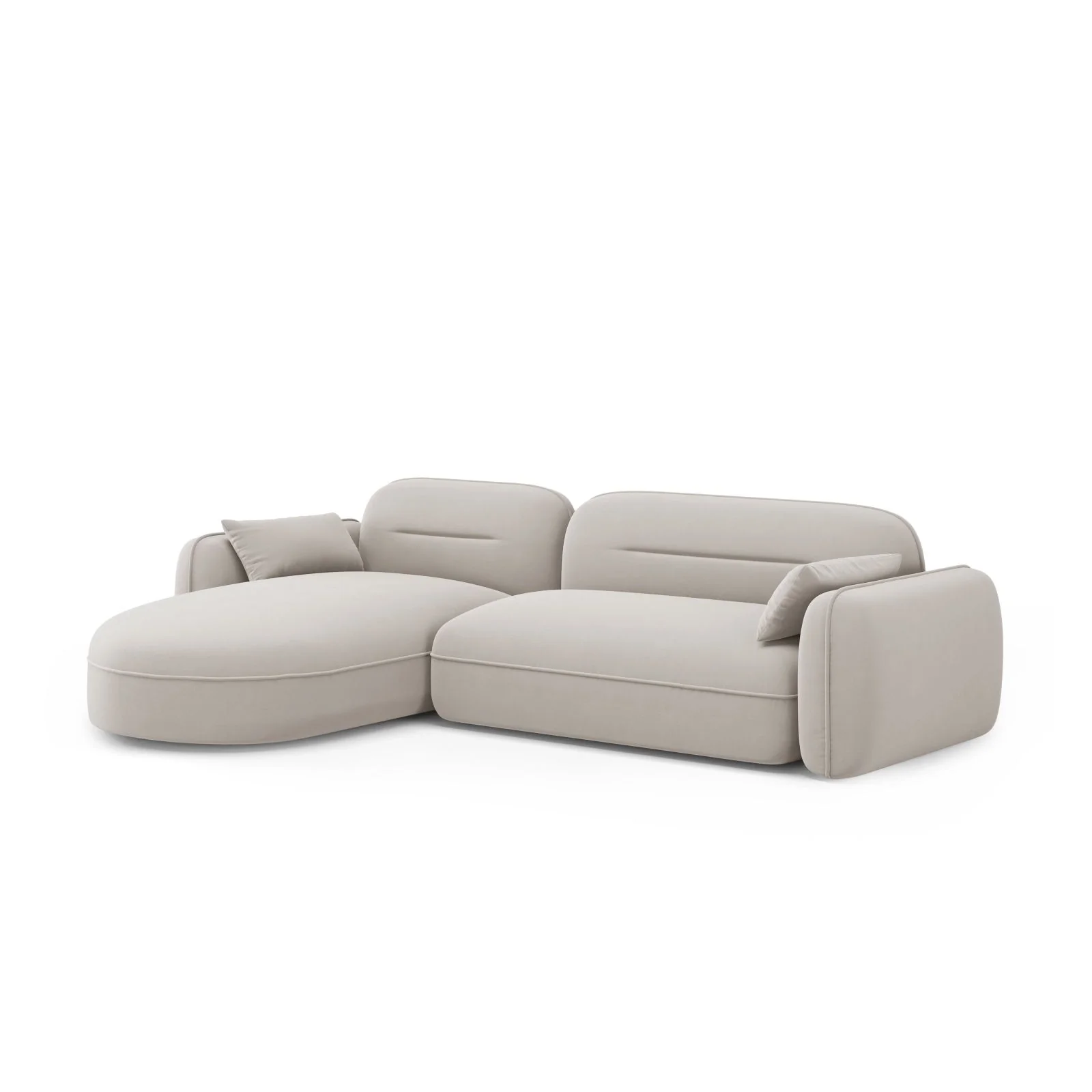 Sydney 4-Sitzer Ecksofa, Linke Seite, aus Samt, 275x165x70 cm - Image 10