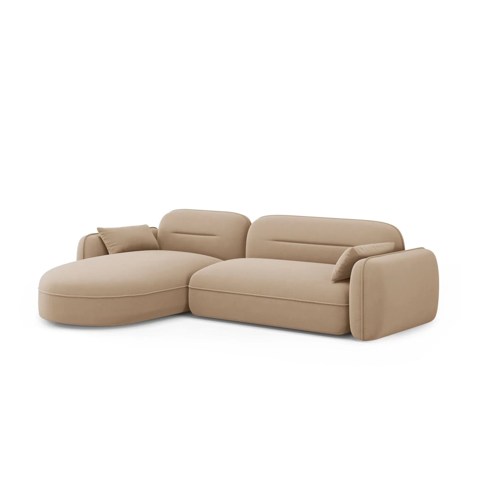 Sydney 4-Sitzer Ecksofa, Linke Seite, aus Samt, 275x165x70 cm - Image 16