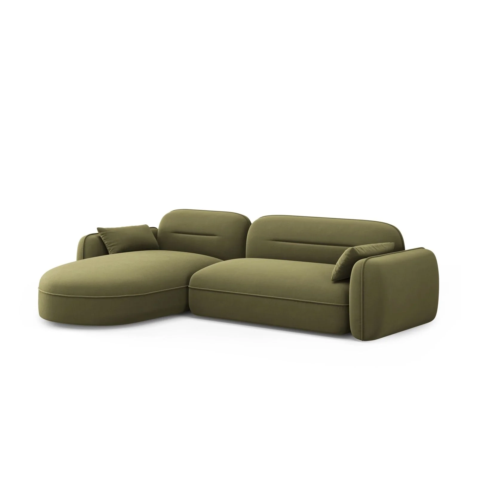 Sydney 4-Sitzer Ecksofa, Linke Seite, aus Samt, 275x165x70 cm - Image 34