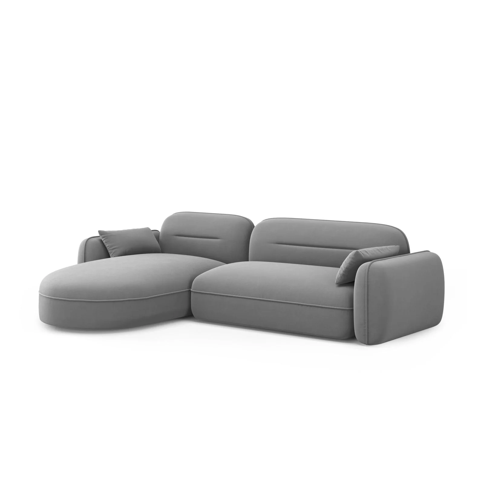 Sydney 4-Sitzer Ecksofa, Linke Seite, aus Samt, 275x165x70 cm - Image 4
