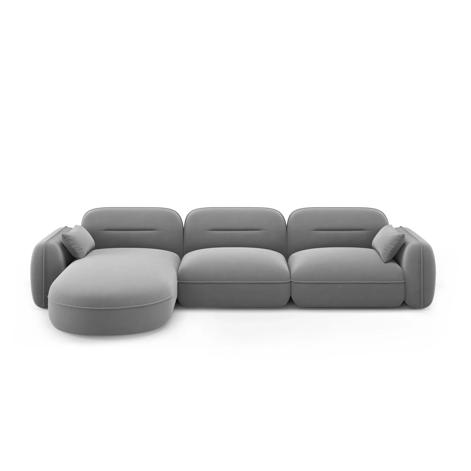 Sydney 4-Sitzer Ecksofa, Linke Seite, aus Samt, 320x165x70 cm