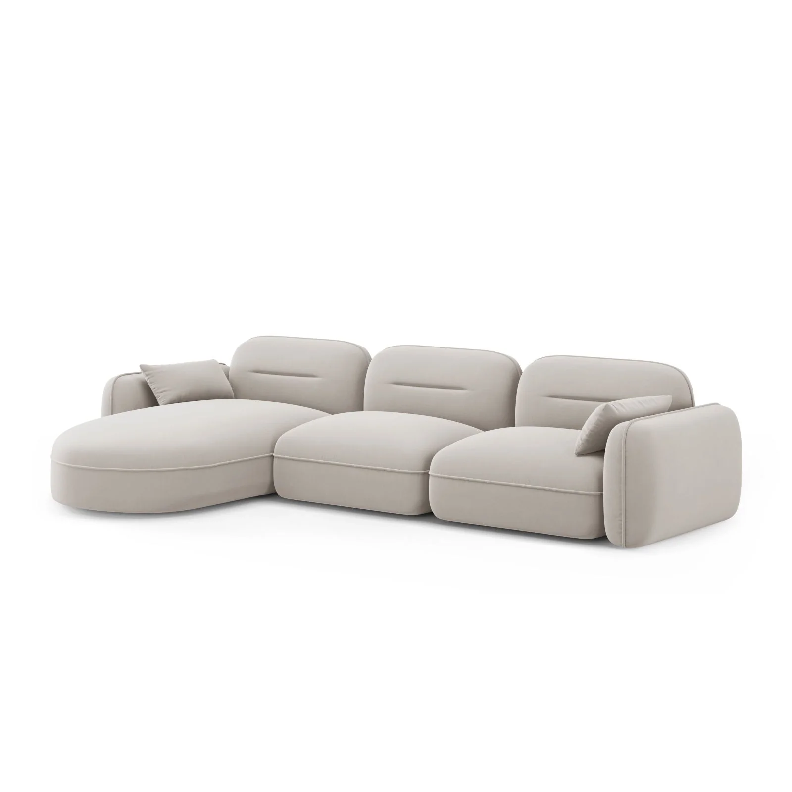 Sydney 4-Sitzer Ecksofa, Linke Seite, aus Samt, 320x165x70 cm - Image 10