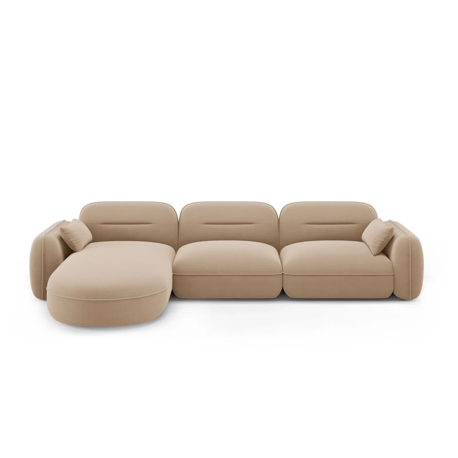 Sydney 4-Sitzer Ecksofa, Linke Seite, aus Samt, 320x165x70 cm - Image 13
