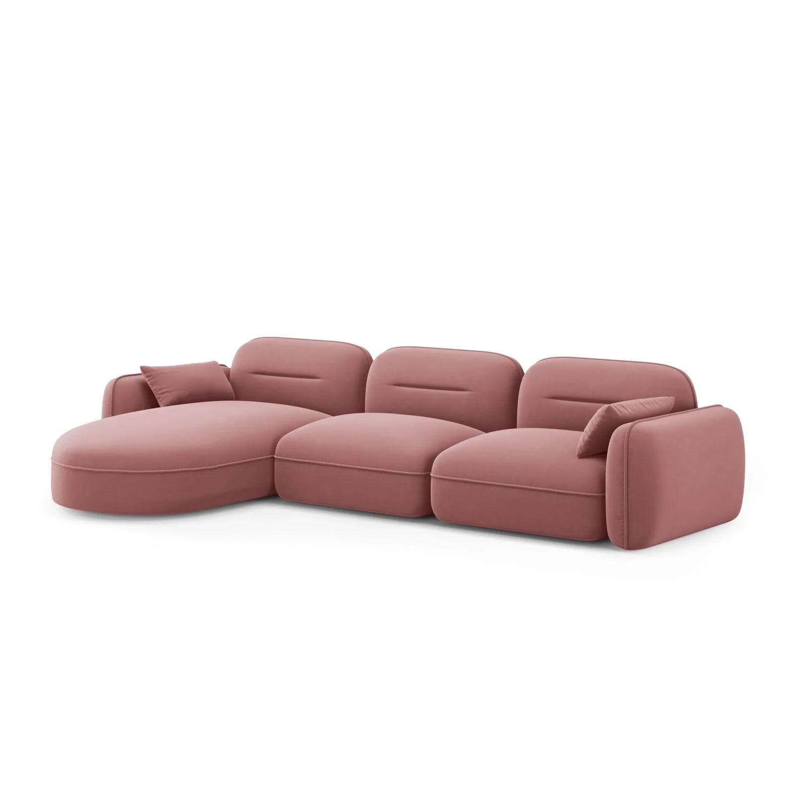 Sydney 4-Sitzer Ecksofa, Linke Seite, aus Samt, 320x165x70 cm - Image 22