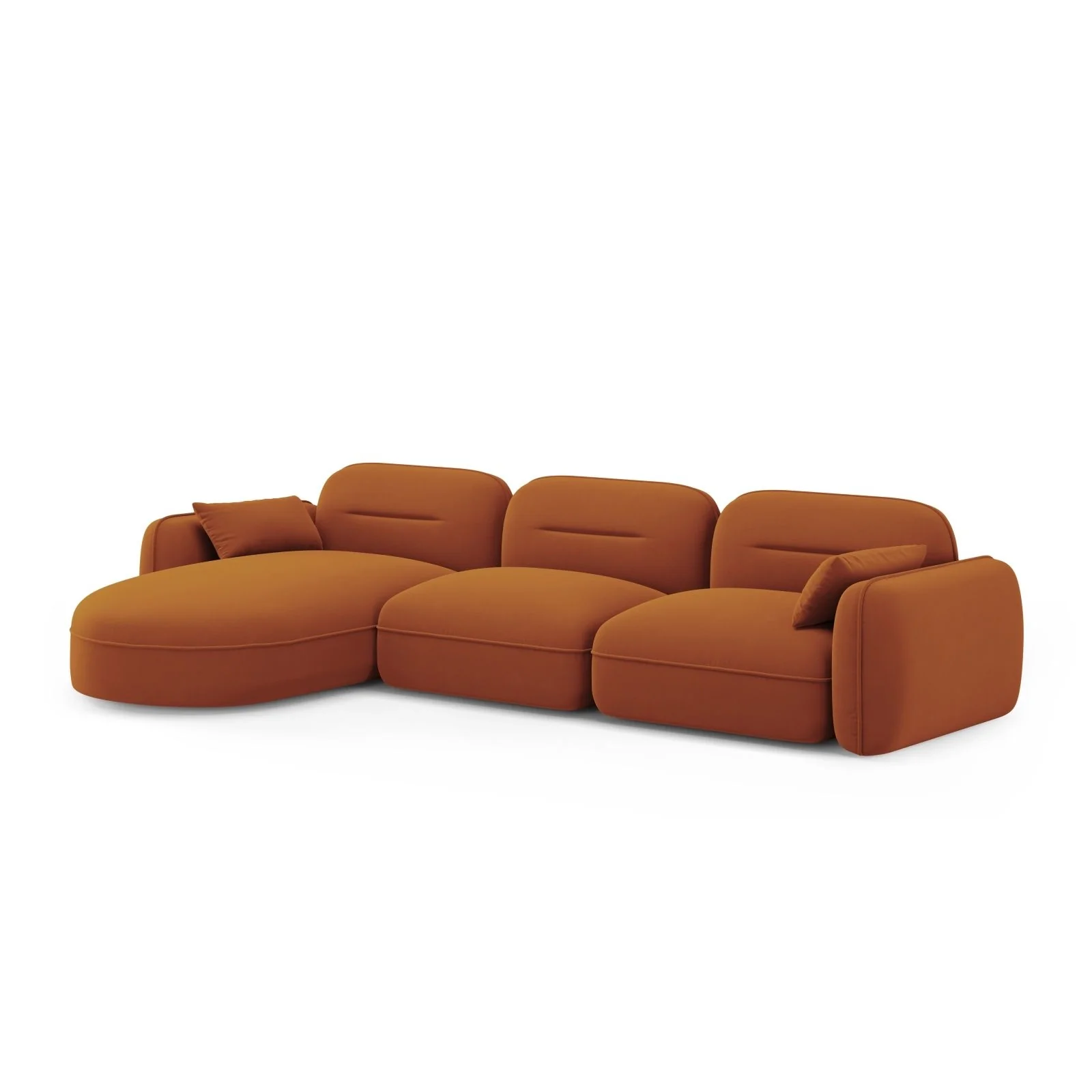 Sydney 4-Sitzer Ecksofa, Linke Seite, aus Samt, 320x165x70 cm - Image 28