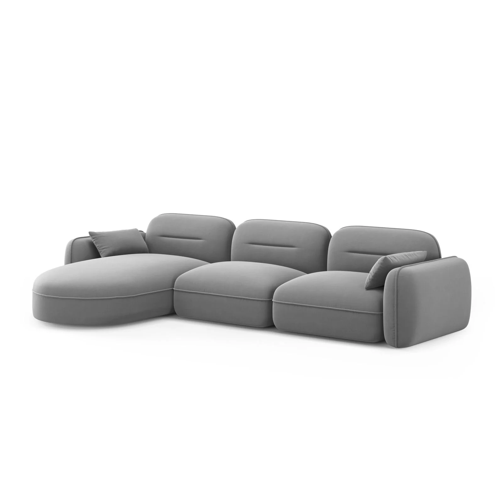 Sydney 4-Sitzer Ecksofa, Linke Seite, aus Samt, 320x165x70 cm - Image 4