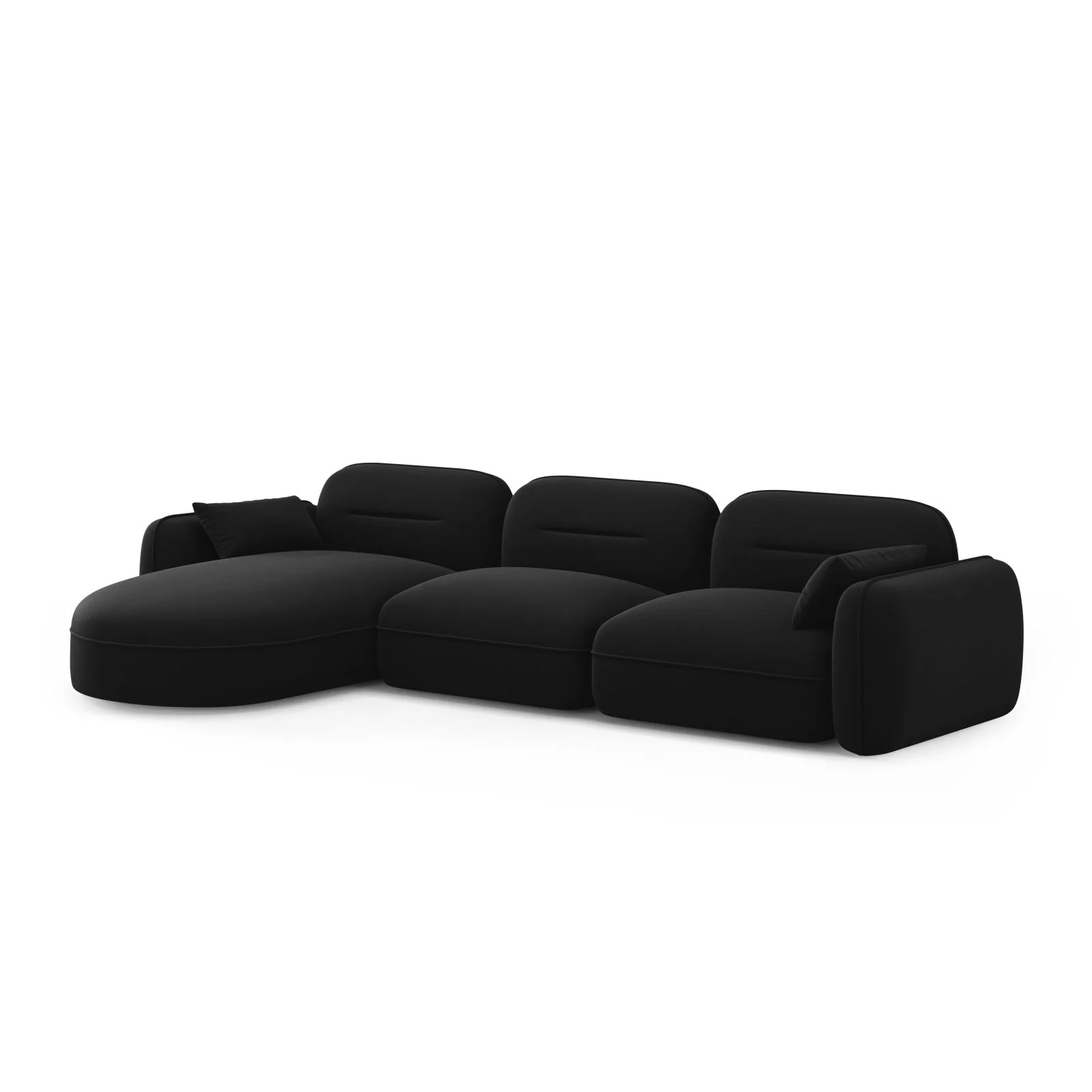 Sydney 4-Sitzer Ecksofa, Linke Seite, aus Samt, 320x165x70 cm - Image 46