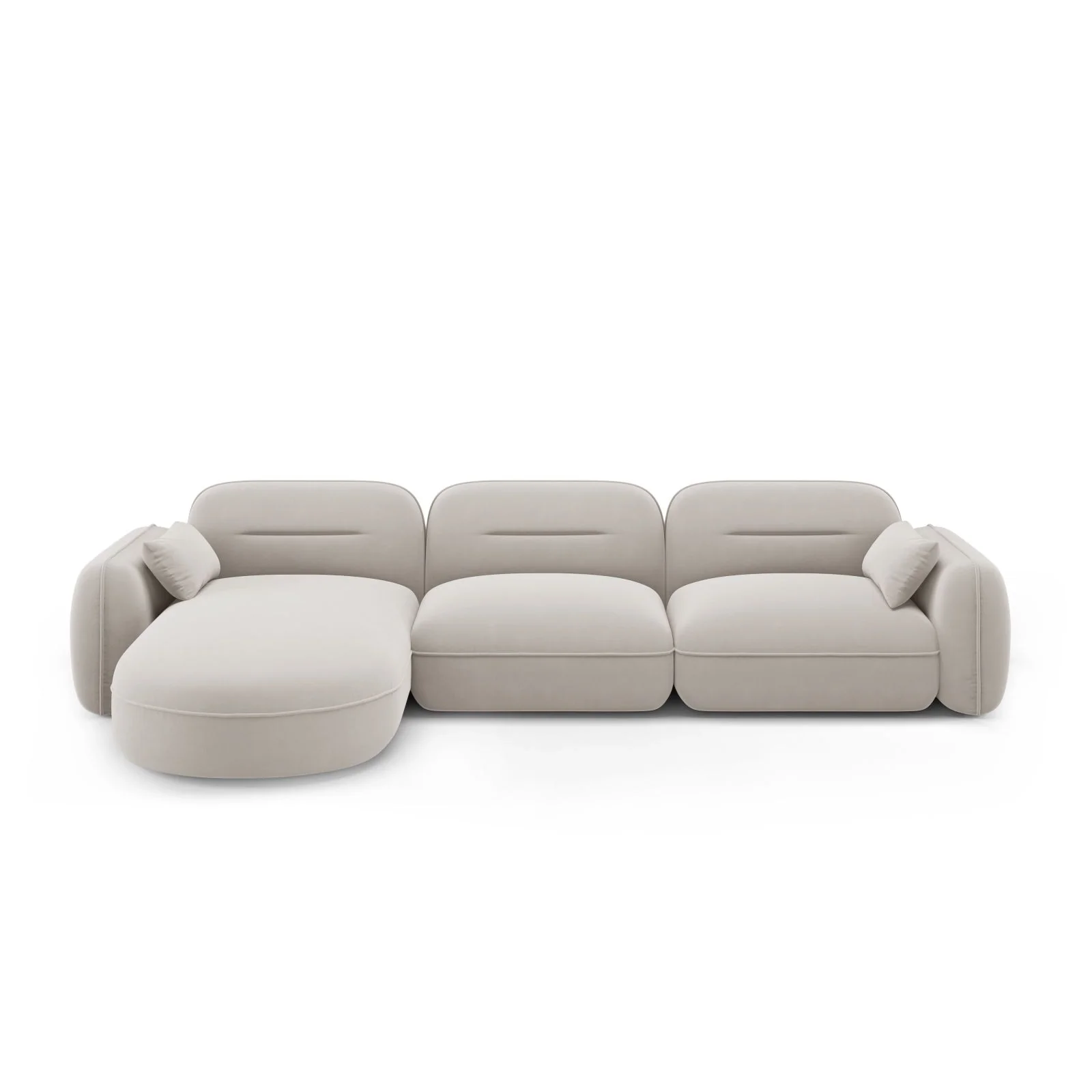 Sydney 4-Sitzer Ecksofa, Linke Seite, aus Samt, 320x165x70 cm - Image 7