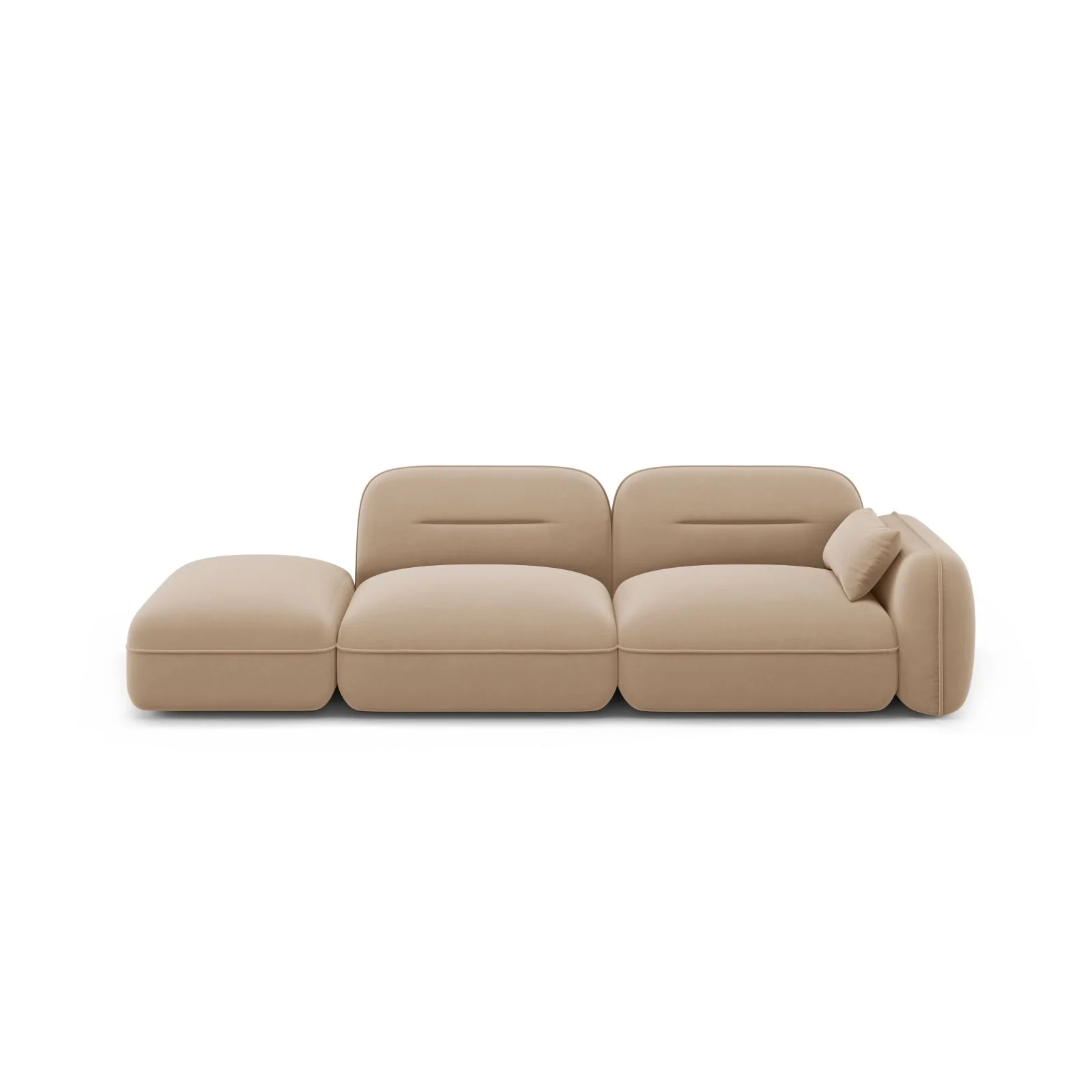 Sydney Modulares 3-Sitzer Sofa, Linke Seite, aus Samt, 295x90 cm - Image 13
