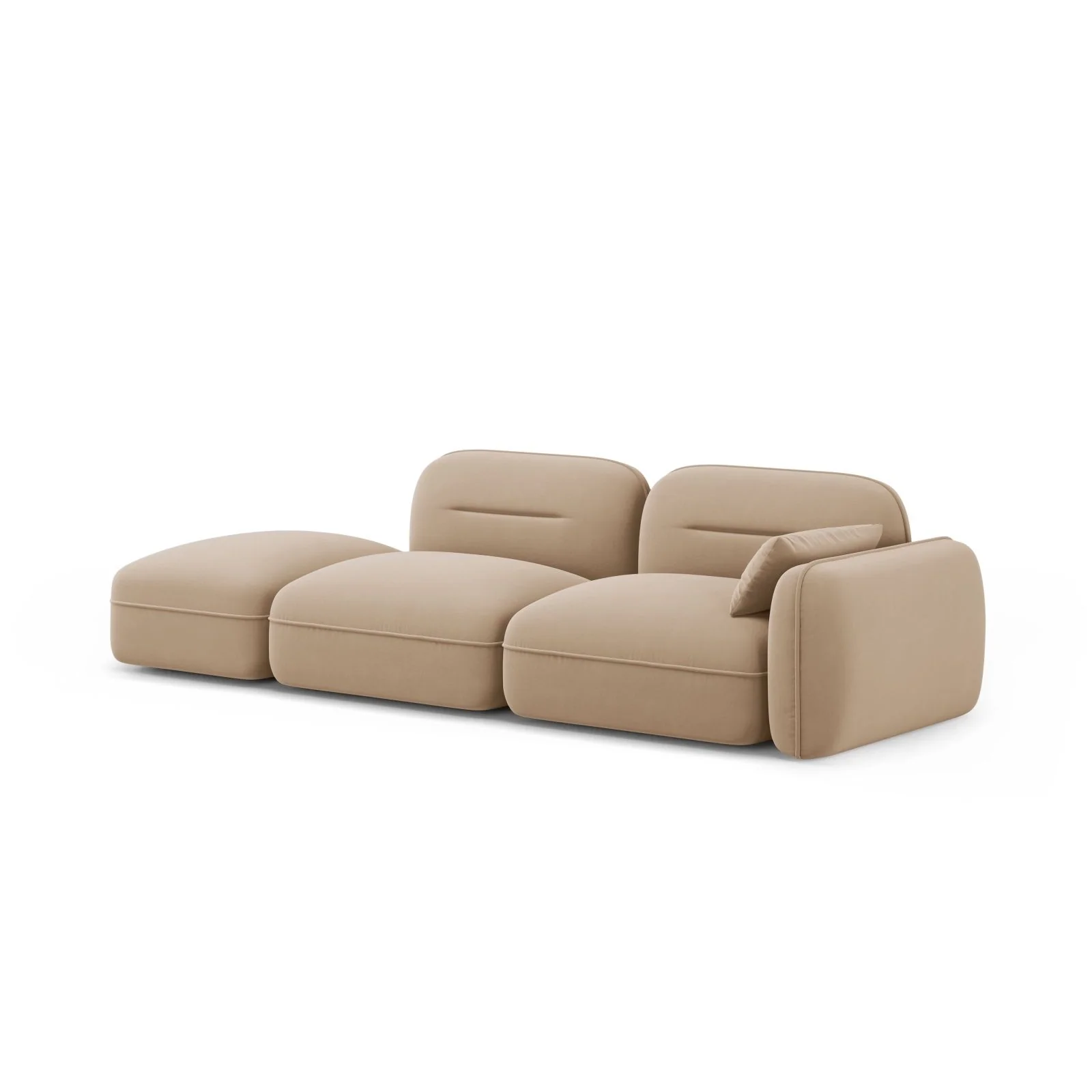 Sydney Modulares 3-Sitzer Sofa, Linke Seite, aus Samt, 295x90 cm - Image 16