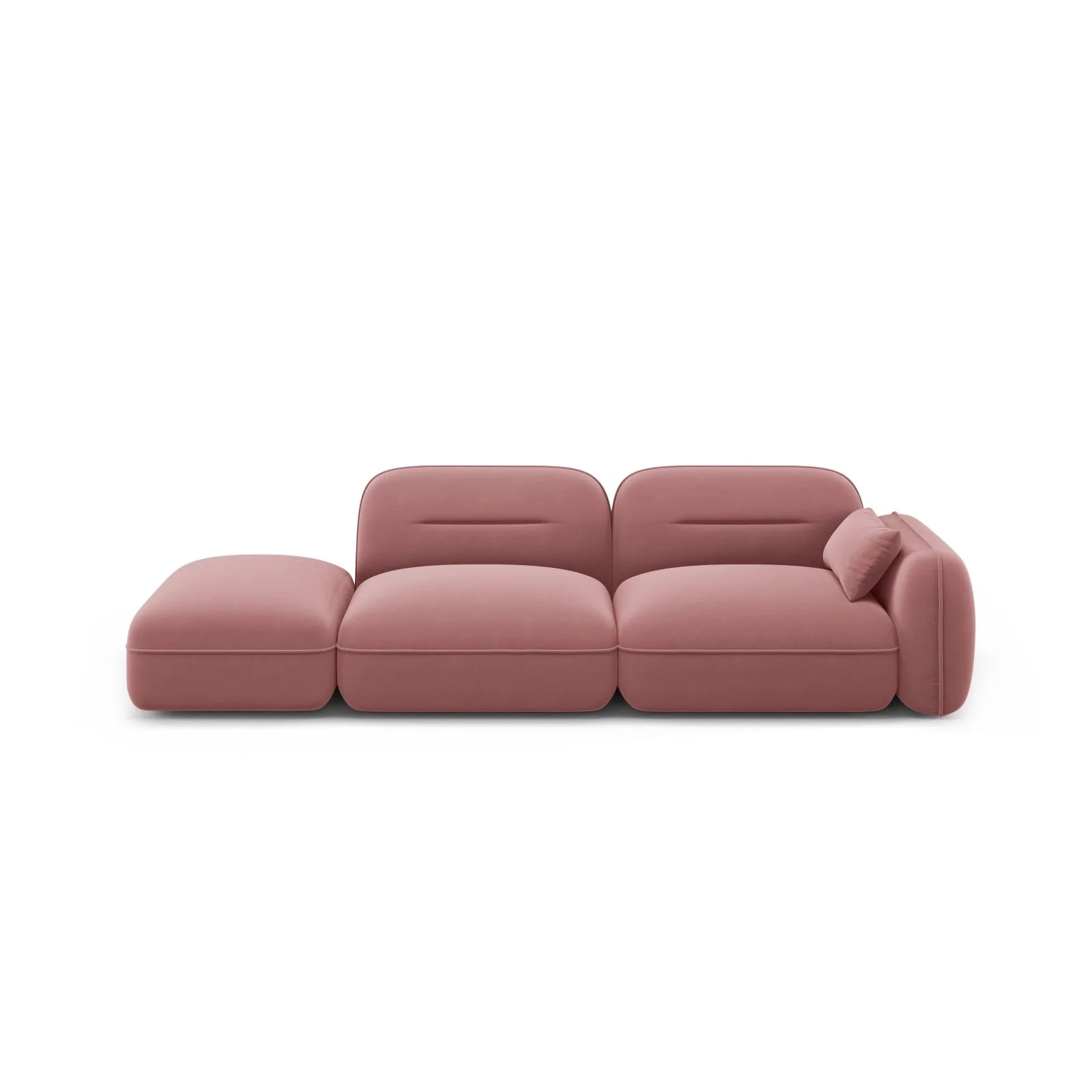 Sydney Modulares 3-Sitzer Sofa, Linke Seite, aus Samt, 295x90 cm - Image 19