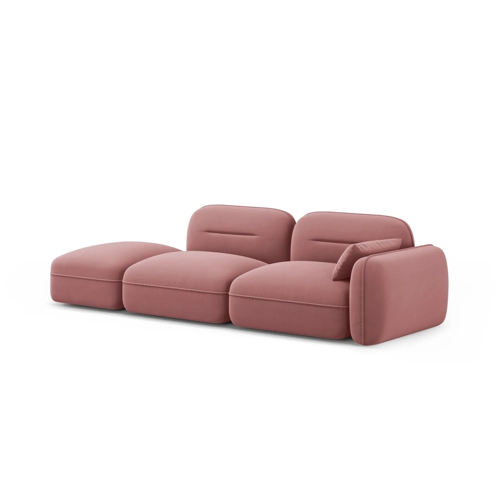 Sydney Modulares 3-Sitzer Sofa, Linke Seite, aus Samt, 295x90 cm - Image 22