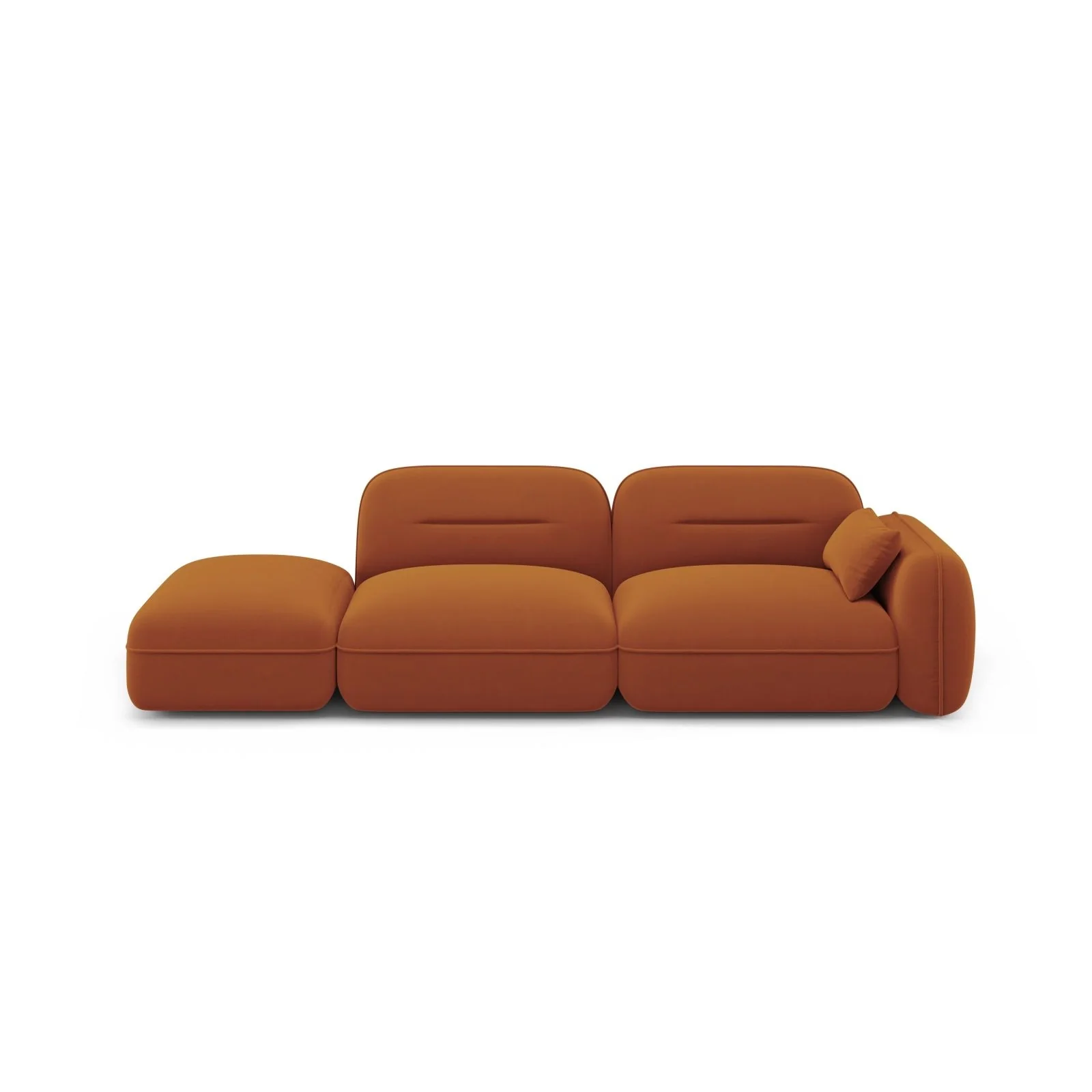 Sydney Modulares 3-Sitzer Sofa, Linke Seite, aus Samt, 295x90 cm - Image 25