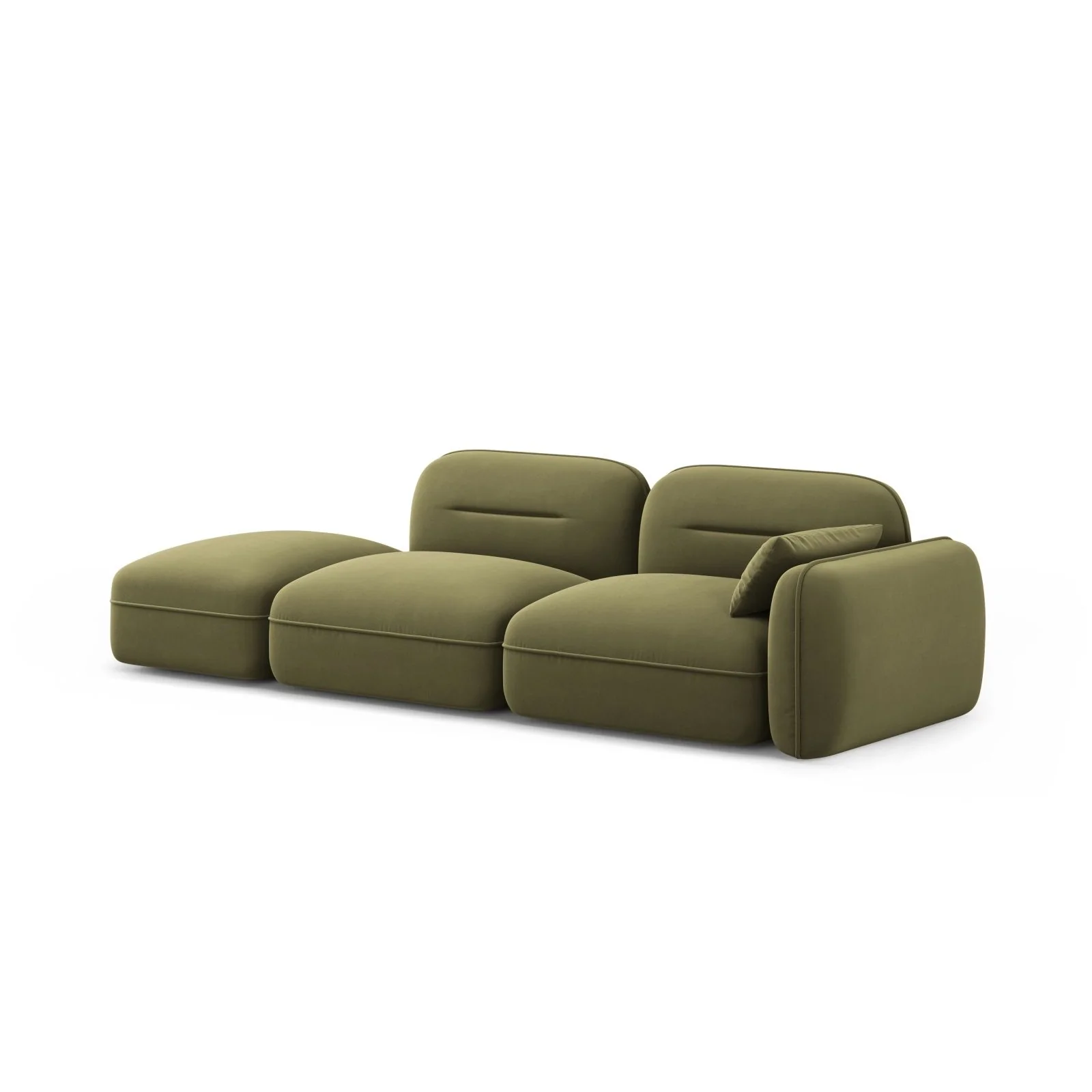 Sydney Modulares 3-Sitzer Sofa, Linke Seite, aus Samt, 295x90 cm - Image 34