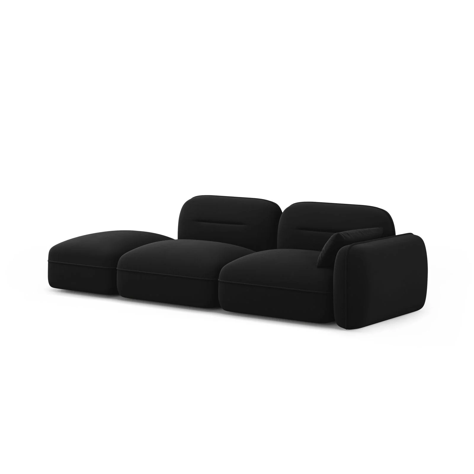 Sydney Modulares 3-Sitzer Sofa, Linke Seite, aus Samt, 295x90 cm - Image 46
