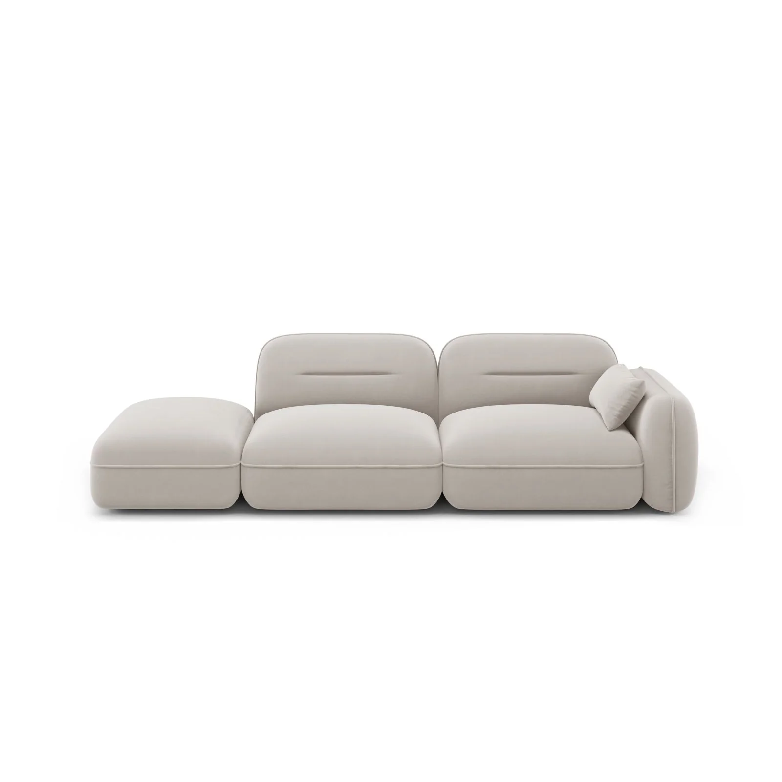 Sydney Modulares 3-Sitzer Sofa, Linke Seite, aus Samt, 295x90 cm - Image 7
