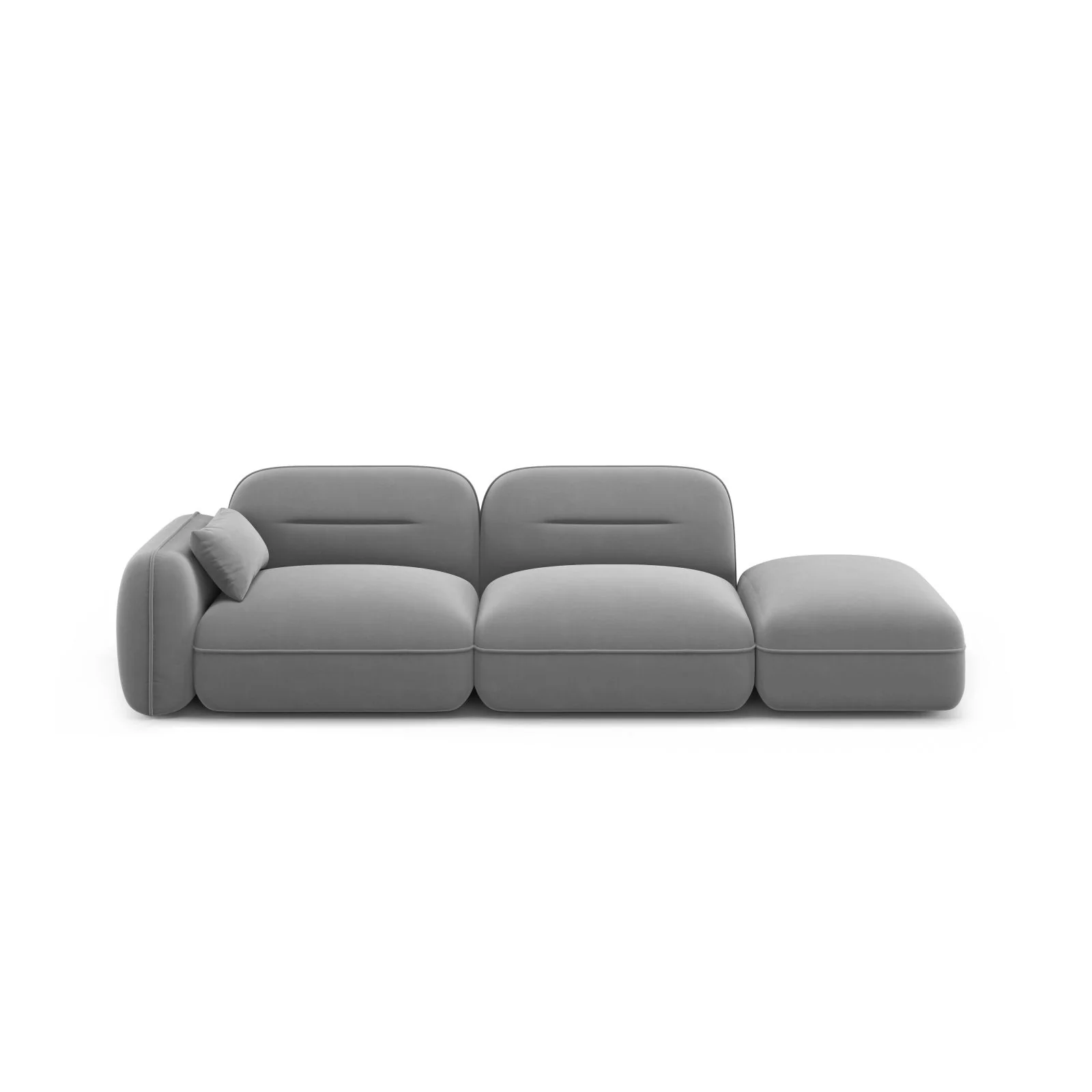 Sydney Modulares 3-Sitzer Sofa, Rechte Seite, aus Samt, 295x90 cm
