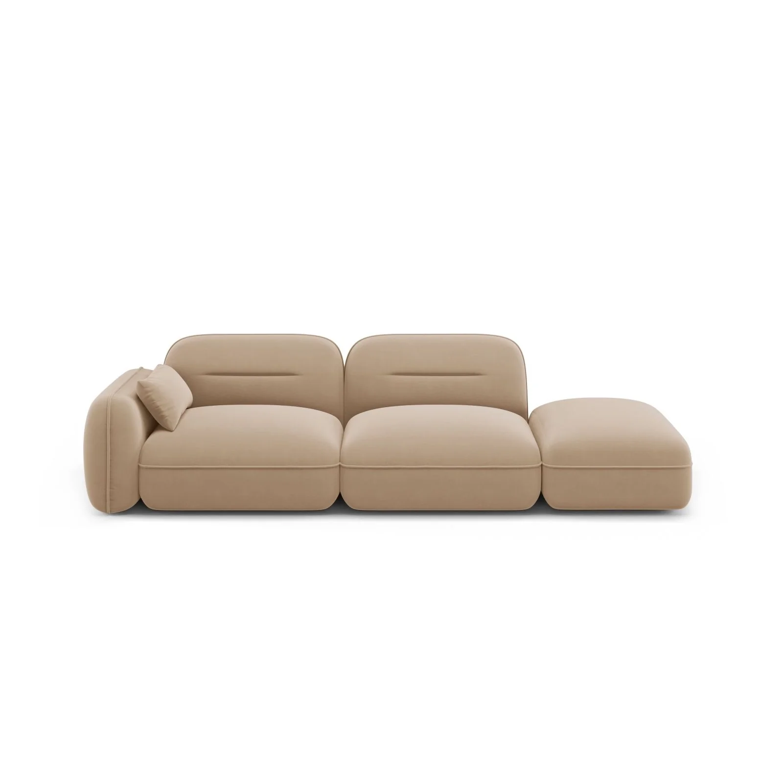 Sydney Modulares 3-Sitzer Sofa, Rechte Seite, aus Samt, 295x90 cm - Image 13
