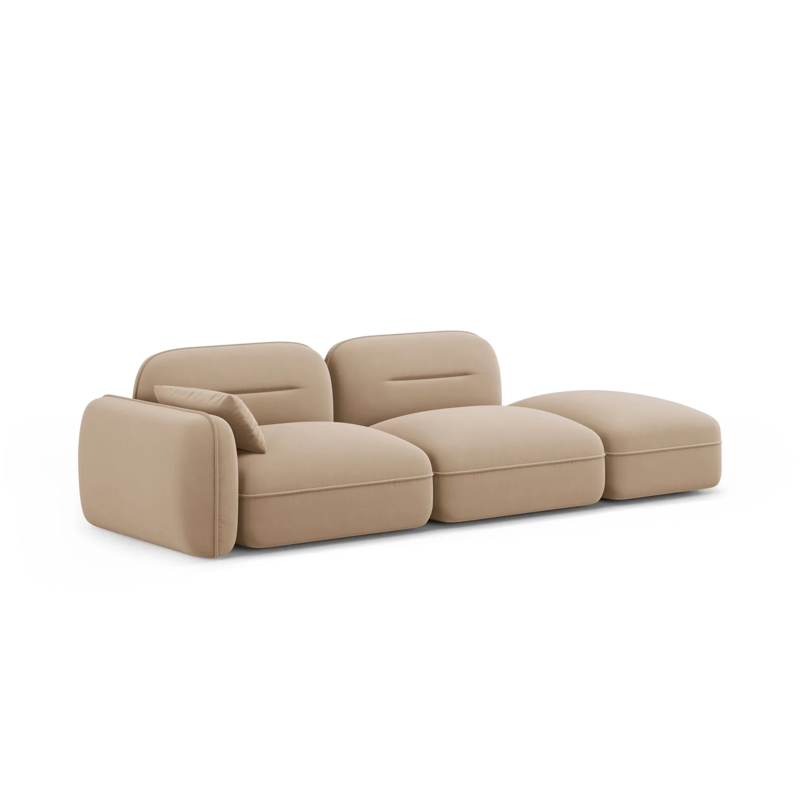 Sydney Modulares 3-Sitzer Sofa, Rechte Seite, aus Samt, 295x90 cm - Image 16