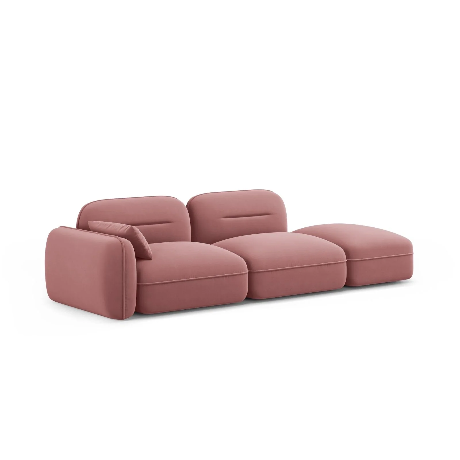 Sydney Modulares 3-Sitzer Sofa, Rechte Seite, aus Samt, 295x90 cm - Image 22