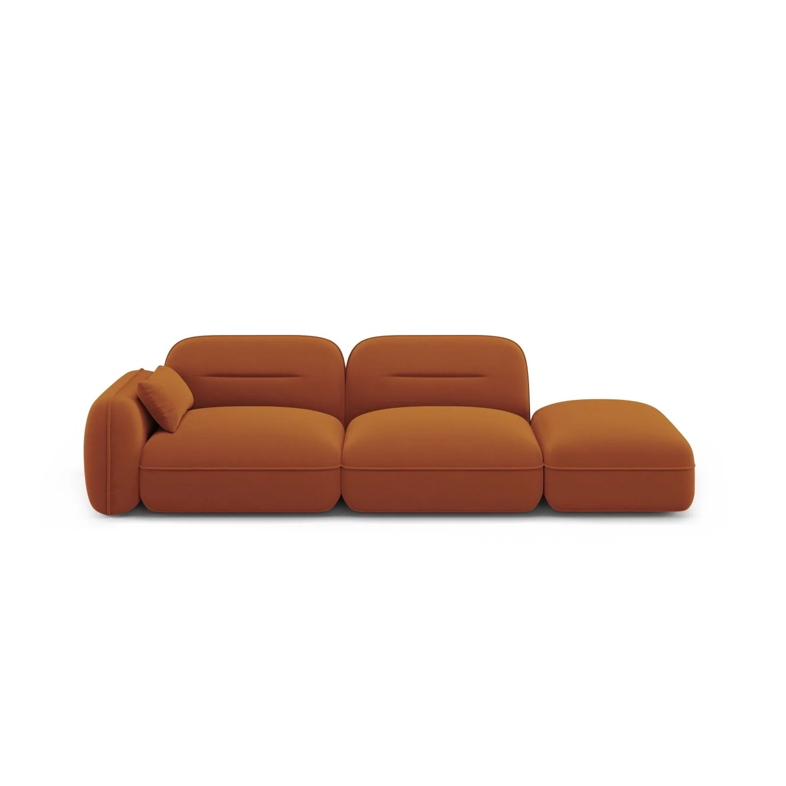 Sydney Modulares 3-Sitzer Sofa, Rechte Seite, aus Samt, 295x90 cm - Image 25