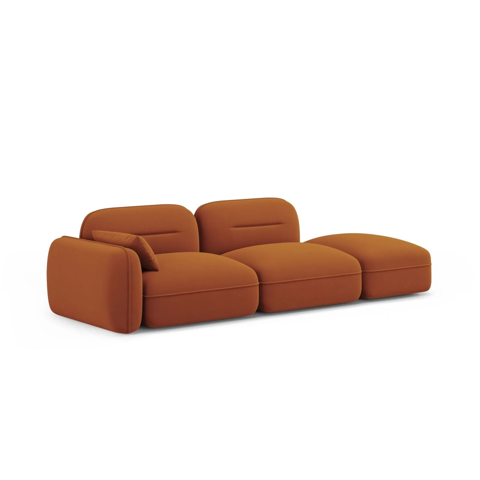 Sydney Modulares 3-Sitzer Sofa, Rechte Seite, aus Samt, 295x90 cm - Image 28