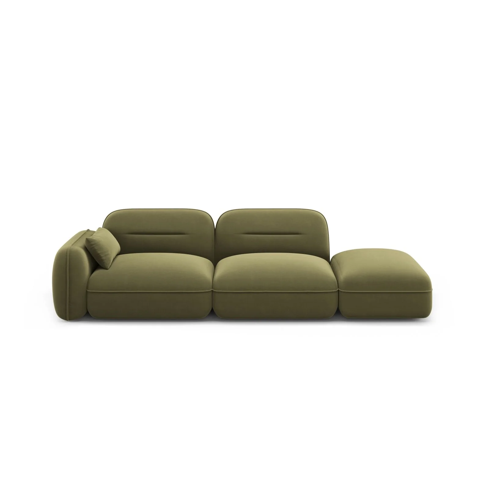 Sydney Modulares 3-Sitzer Sofa, Rechte Seite, aus Samt, 295x90 cm - Image 31