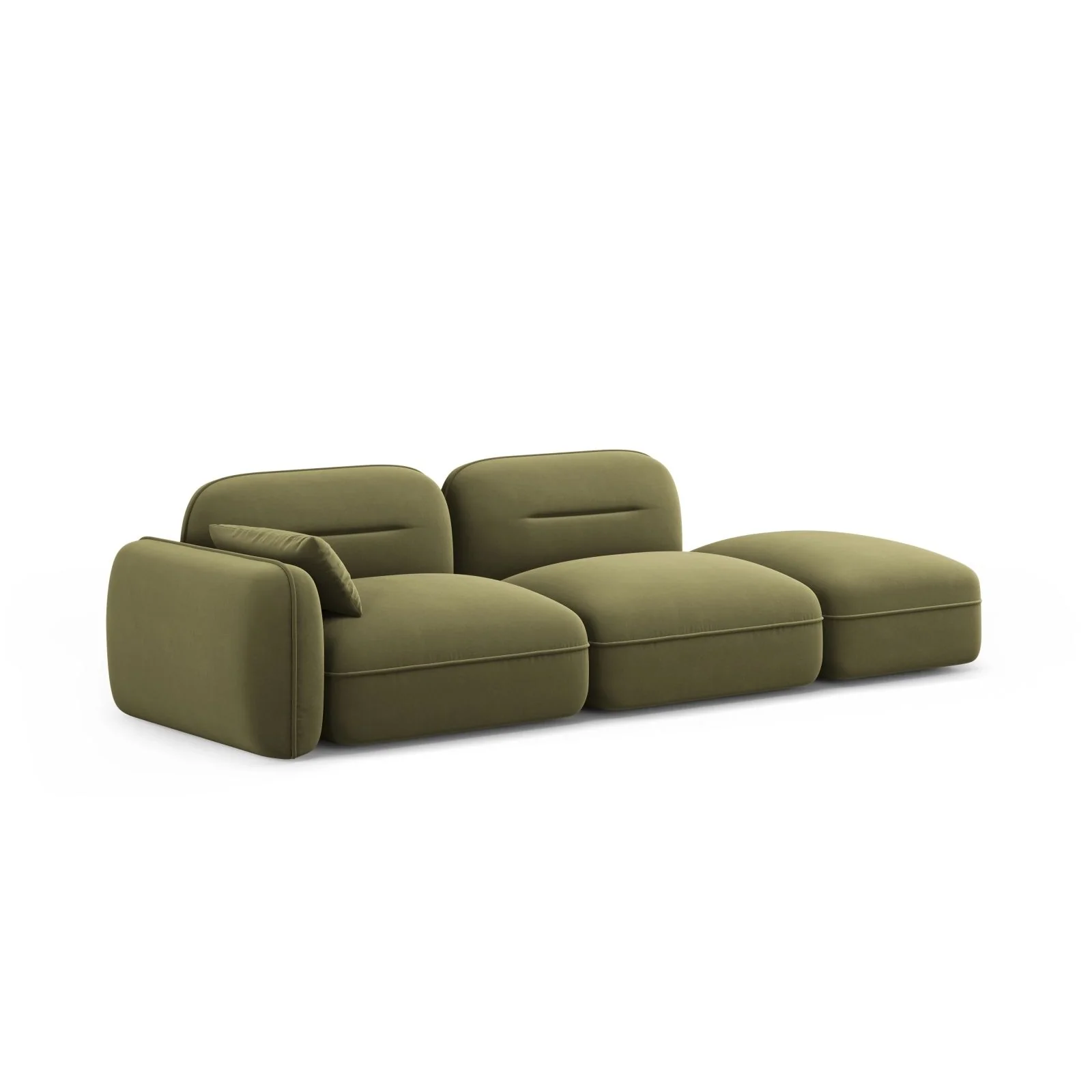 Sydney Modulares 3-Sitzer Sofa, Rechte Seite, aus Samt, 295x90 cm - Image 34