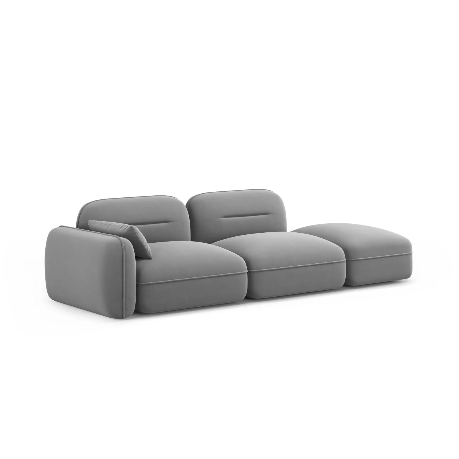 Sydney Modulares 3-Sitzer Sofa, Rechte Seite, aus Samt, 295x90 cm - Image 4
