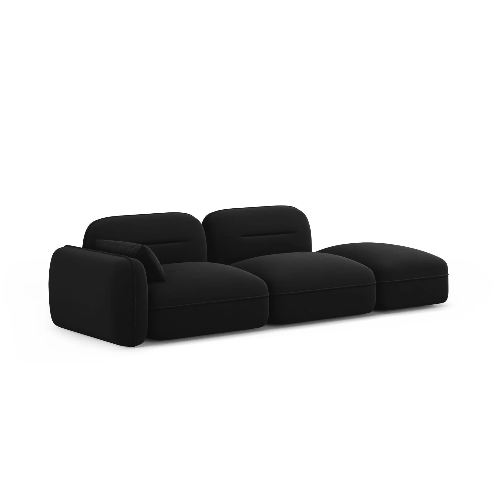 Sydney Modulares 3-Sitzer Sofa, Rechte Seite, aus Samt, 295x90 cm - Image 46