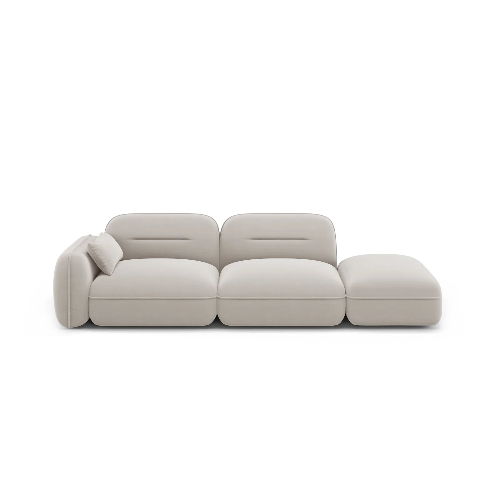 Sydney Modulares 3-Sitzer Sofa, Rechte Seite, aus Samt, 295x90 cm - Image 7