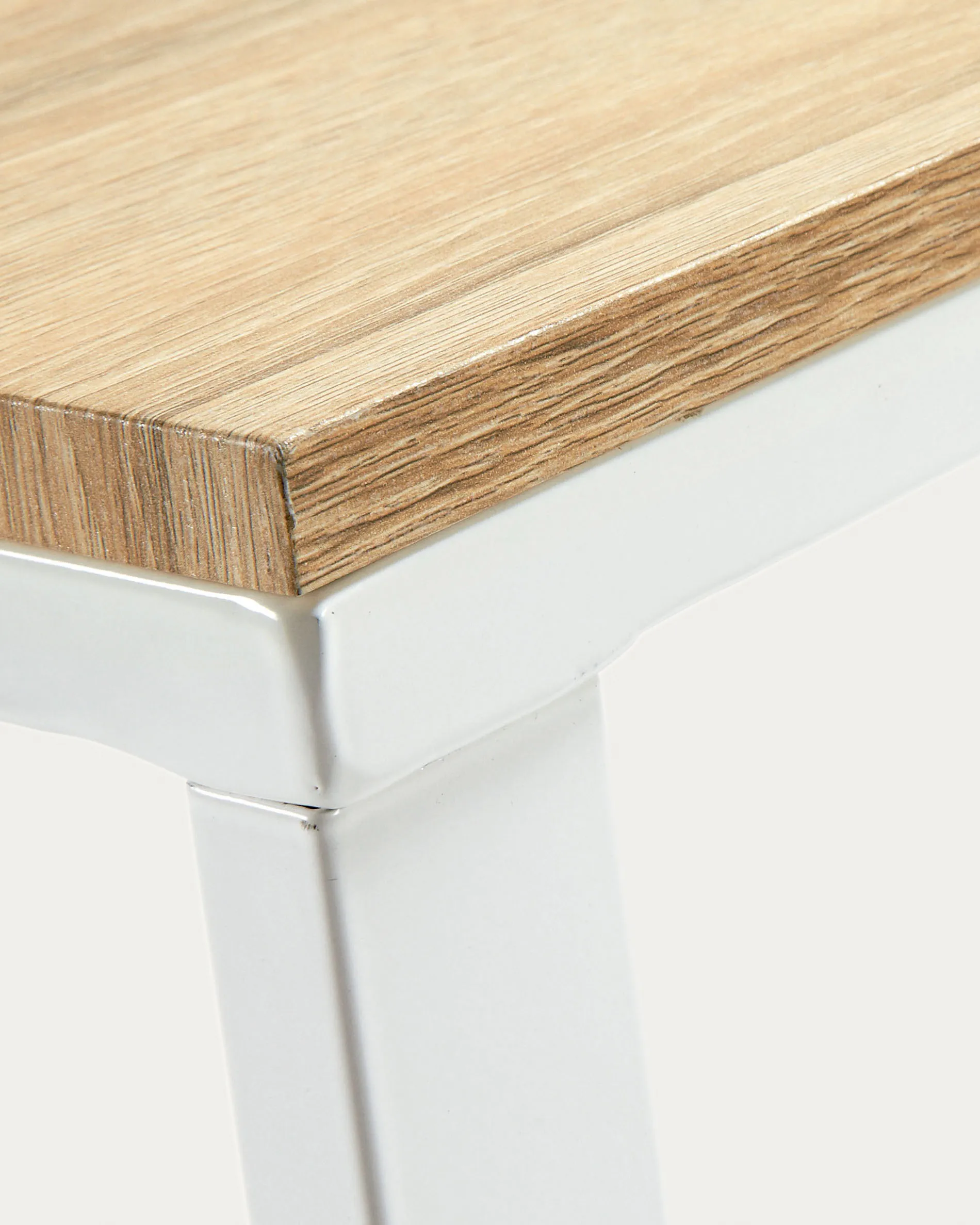 Talbot Schreibtisch aus Melamin natur und Stahlbeinen mit weißem Finish 120 x 60 cm - Image 7