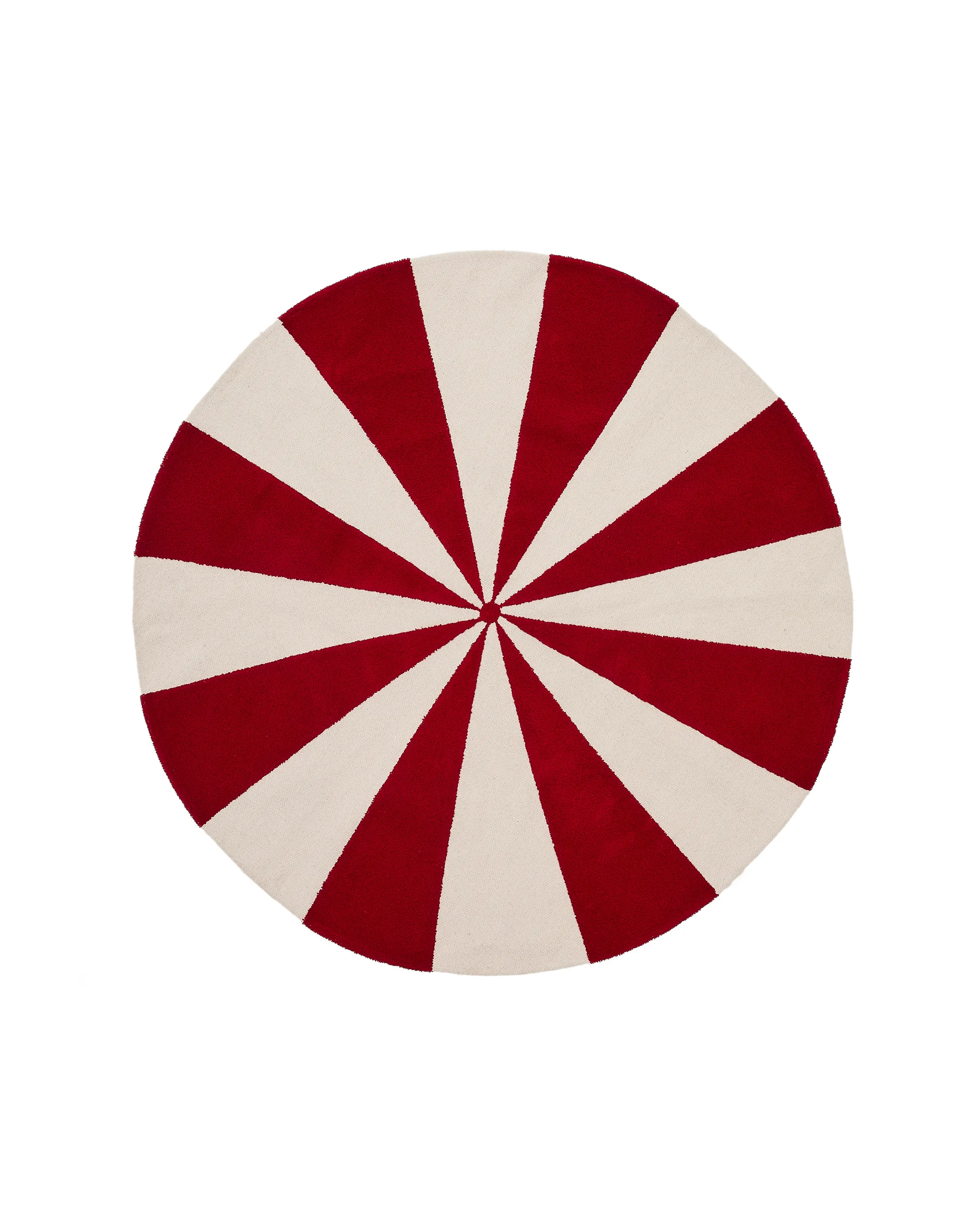Teppich Wirla 100% Baumwolle beige und rot Ø 100 cm