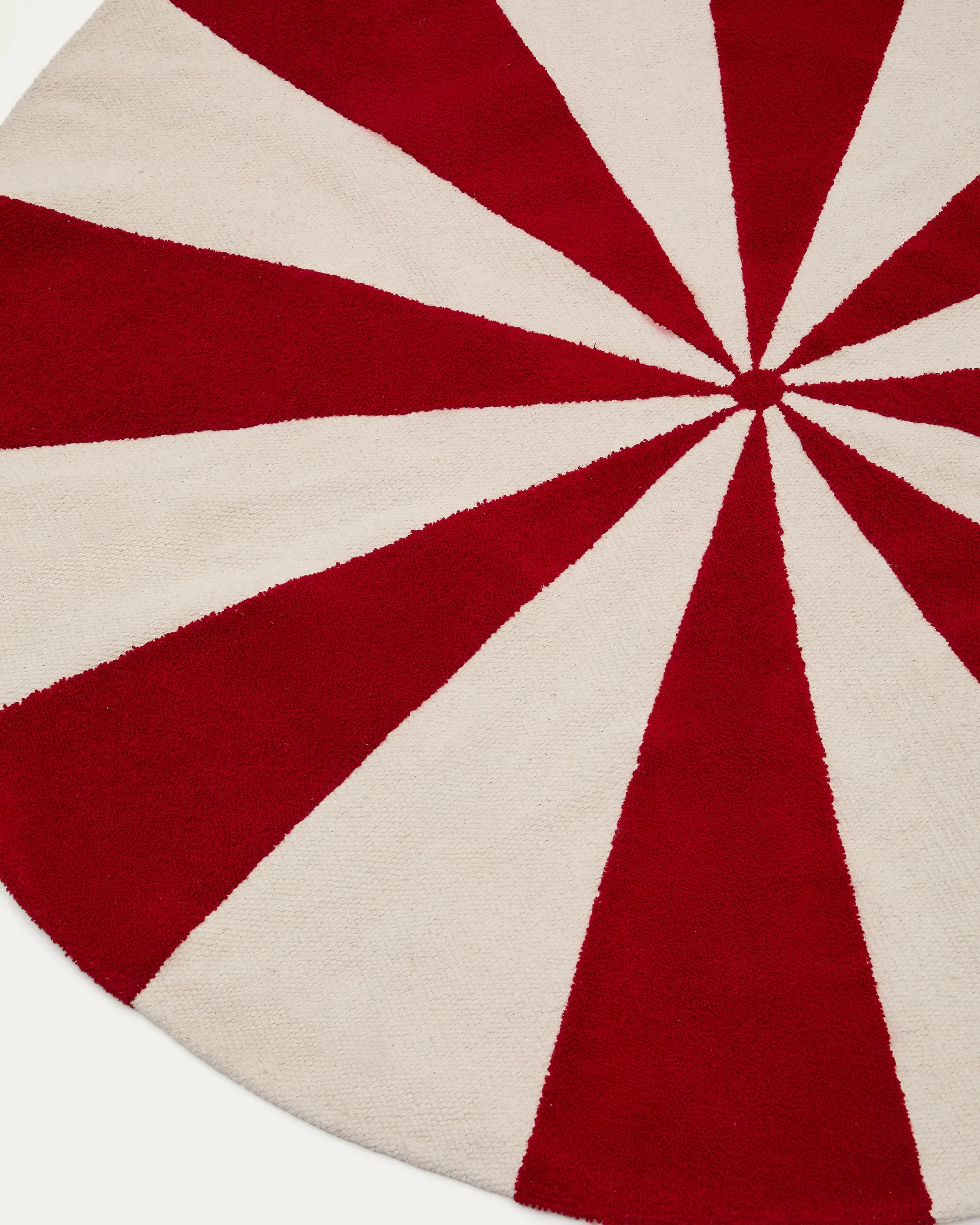 Teppich Wirla 100% Baumwolle beige und rot Ø 100 cm - Image 4