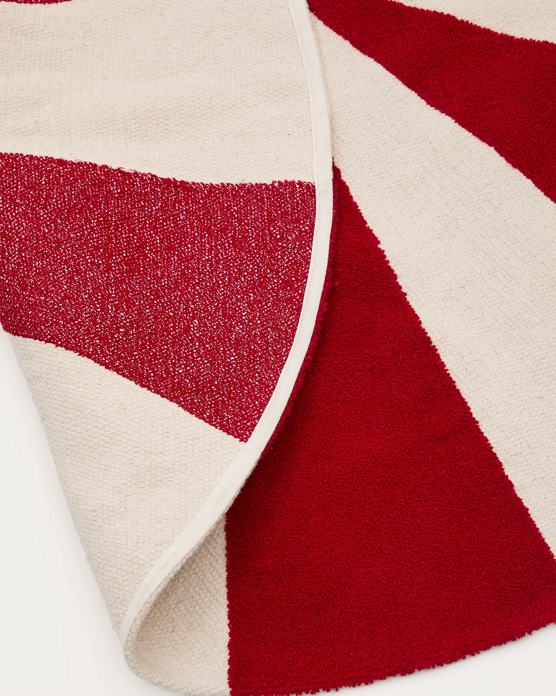 Teppich Wirla 100% Baumwolle beige und rot Ø 100 cm - Image 5