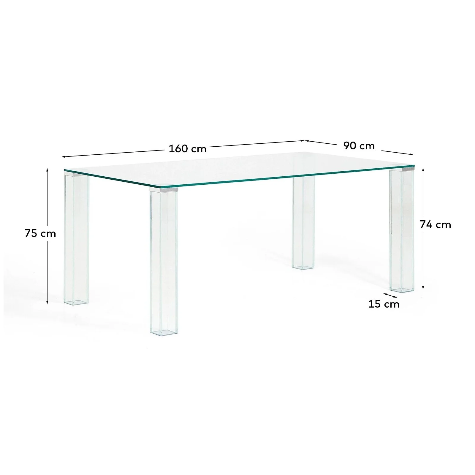 Tisch Adularia aus Einscheiben-Sicherheitsglas, 160 x 90 cm - Image 4