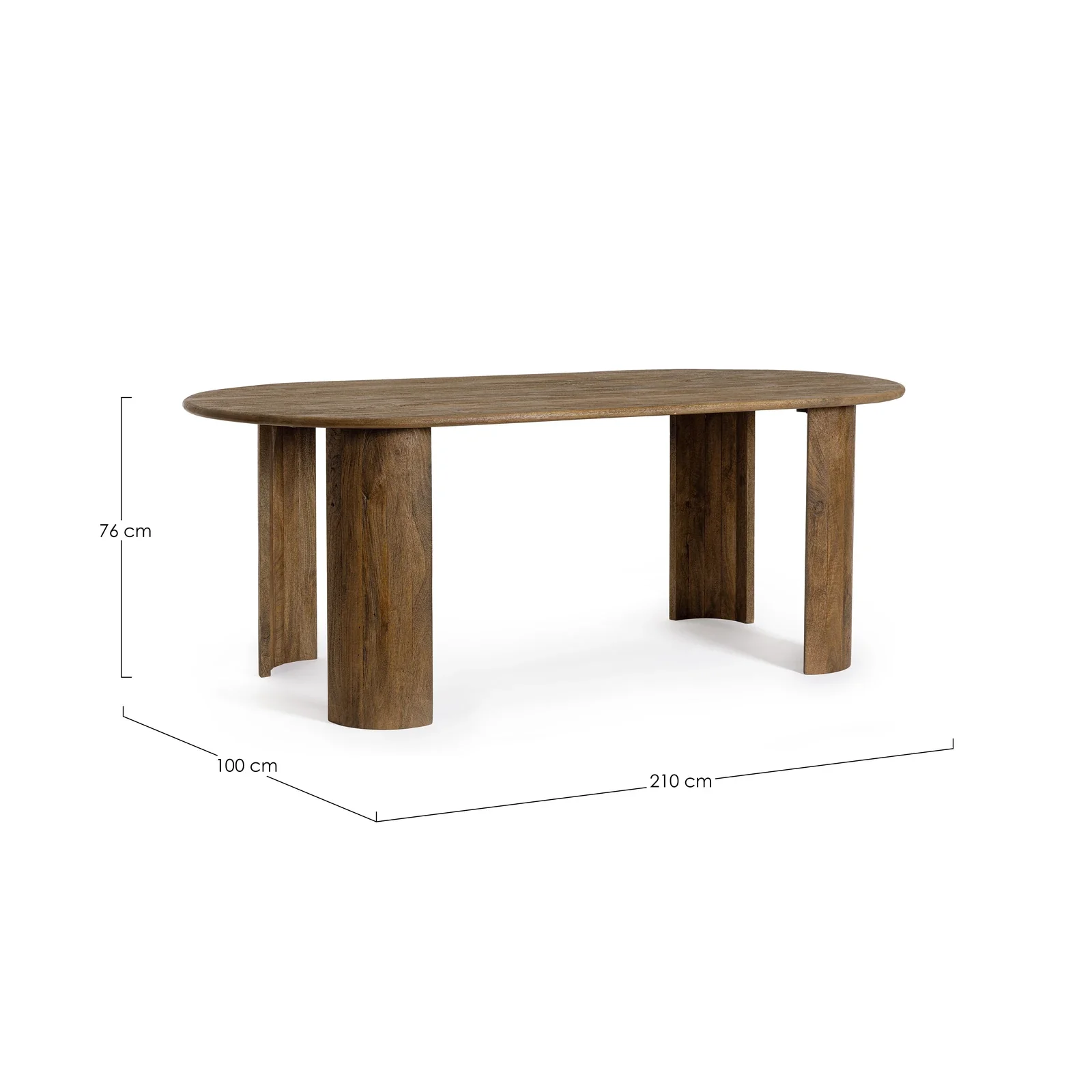 Esstisch Oval Braun 210x100cm Orlando - Image 6