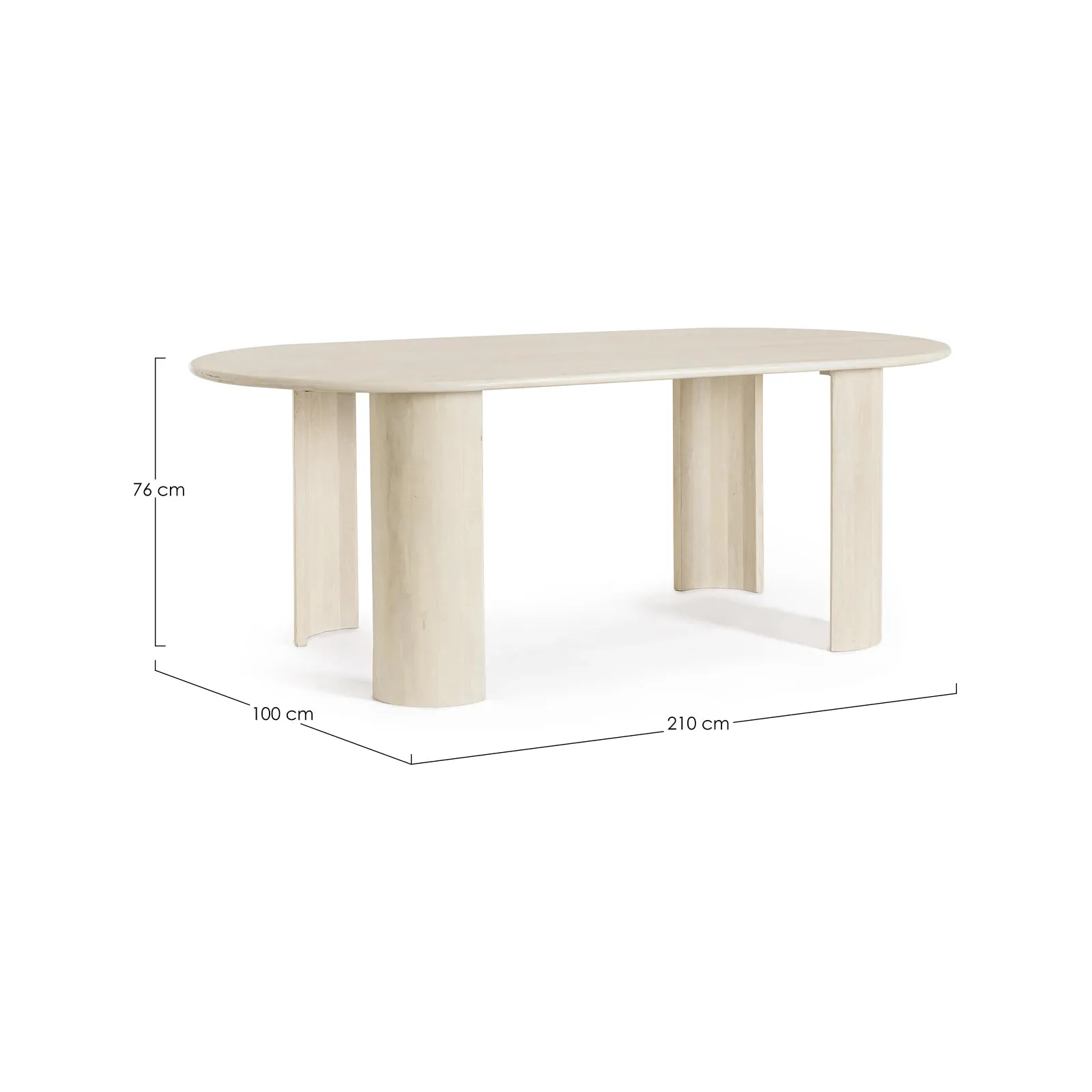 Esstisch Oval Naturfarbe 210x100cm Orlando - Image 6