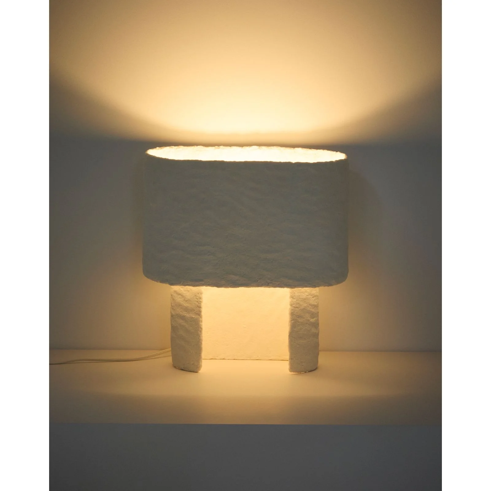 Tischlampe Bedala aus weißem Pappmaché - Image 6