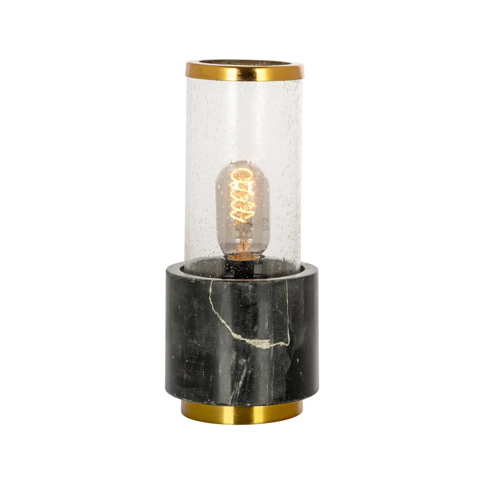 Tischlampe Conan in schwarz aus Marmor und Glas